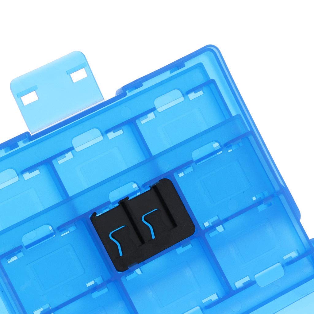 OSTENT 24 Slot Nintendo Switch Game Card Holder Case - Protective Storage Organizer for Switch Cartridges (Blue) | Perfect for Travel, Home Organization & Gaming Accessories