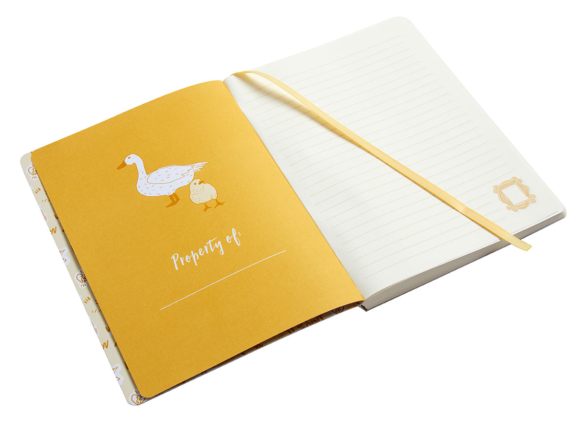 Friends TV Show Inspired Yellow Frame Softcover Notebook - Perfect for Journaling, Note Taking, and Gifts for Friends Fans - Ideal for School, Office, and Home Use
