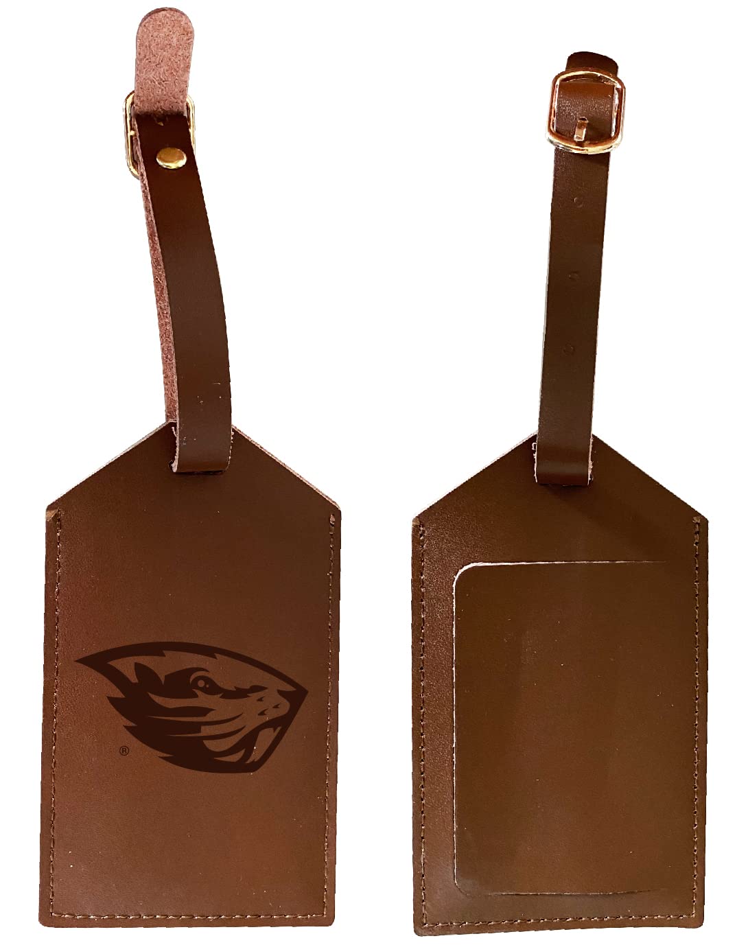 Official Oregon State Beavers Leather Luggage Tag - Personalized Engraved NCAA Licensed College Travel Accessory - Perfect for Alumni, Students & Fans Traveling with Style