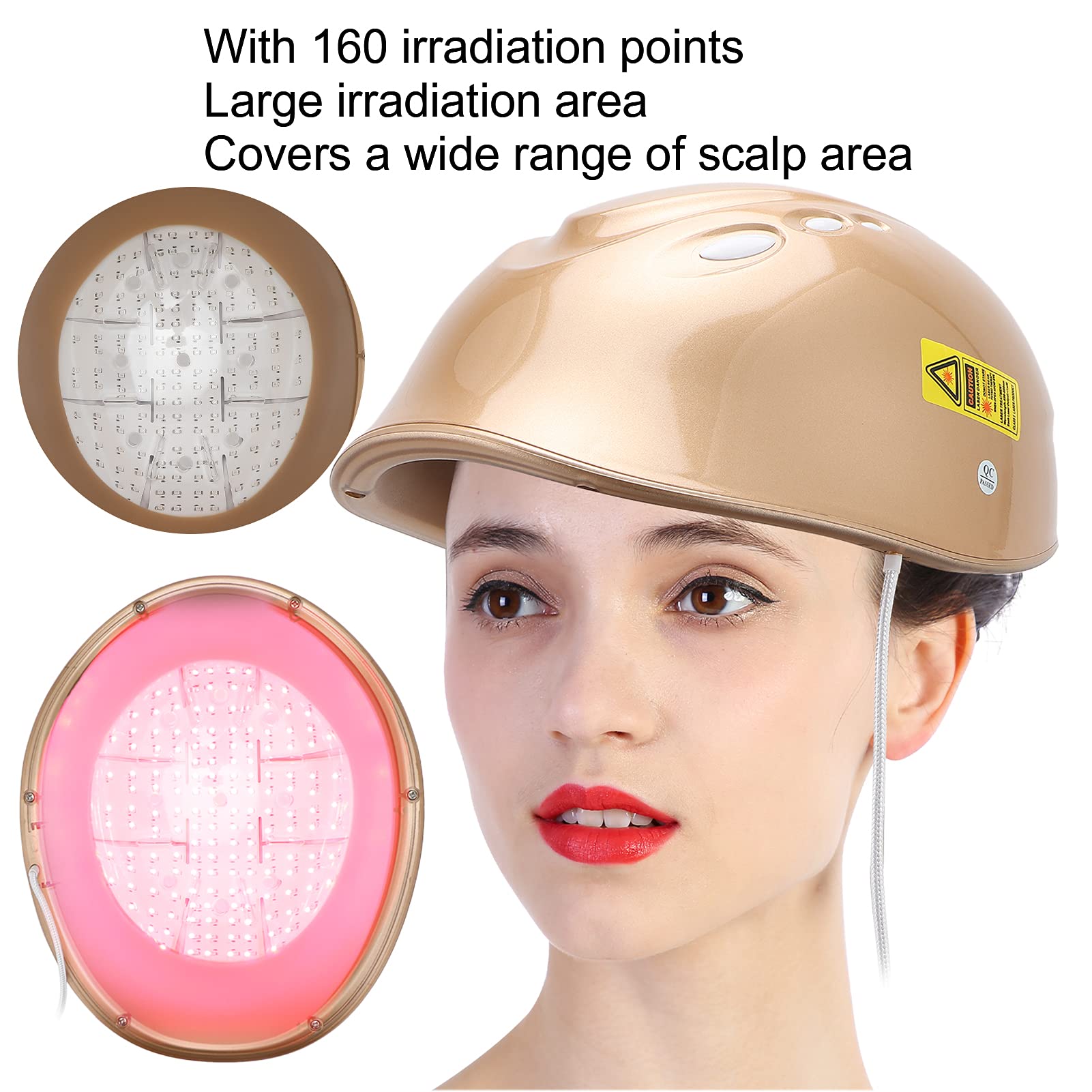 Professional Laser Cap for Hair Growth & Regrowth - FDA Cleared Light Therapy Cap for Hair Loss Treatment - Effective Hair Growth System for Men & Women with Thinning Hair (Golden) - Perfect for Home Use & Salon Treatments