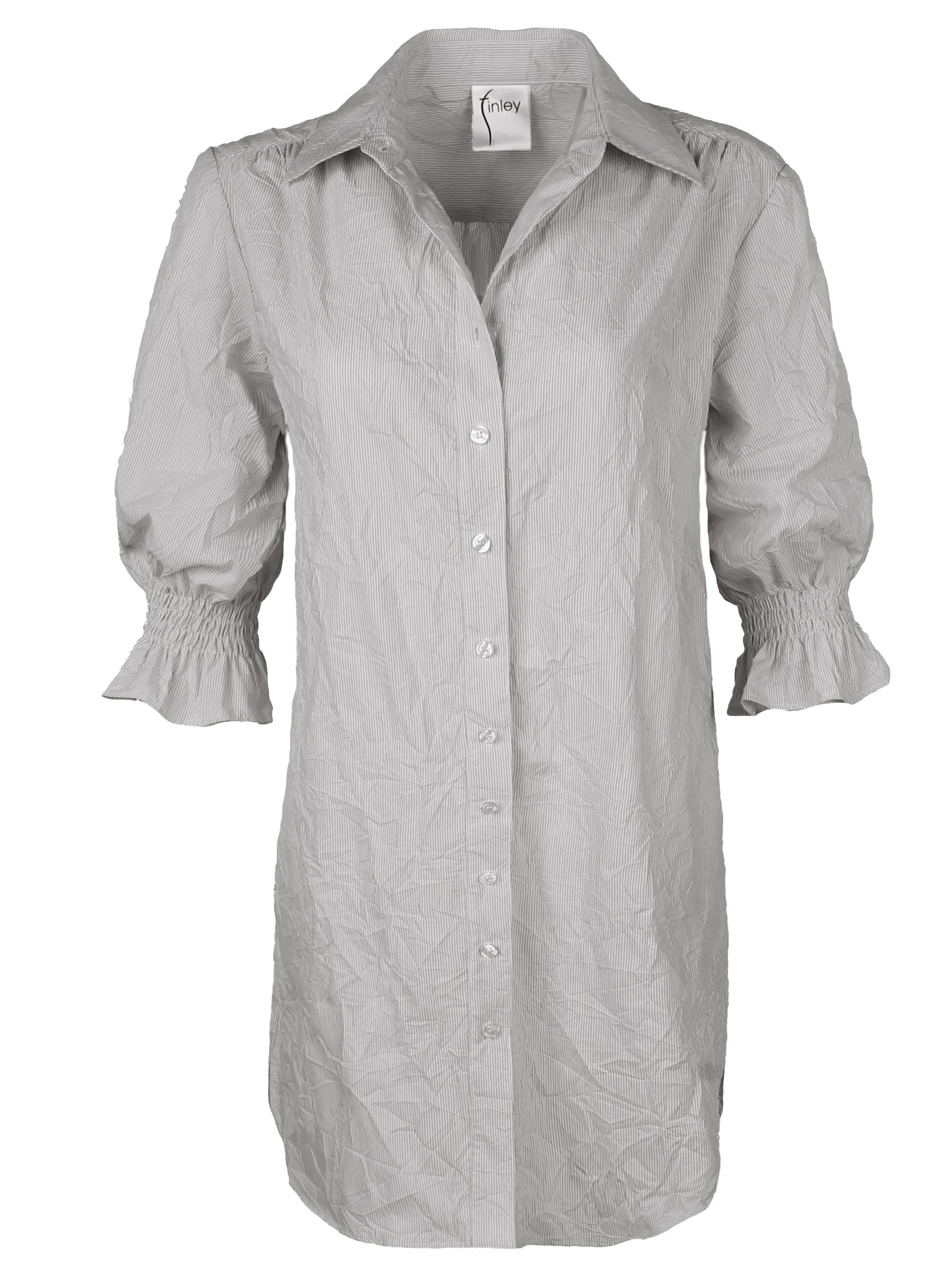 Miller Puff Sleeve Evergreen Shirt Dress - Weatherproof Cotton Blend Women's Casual Dress for Outdoor Activities, Travel & Workwear