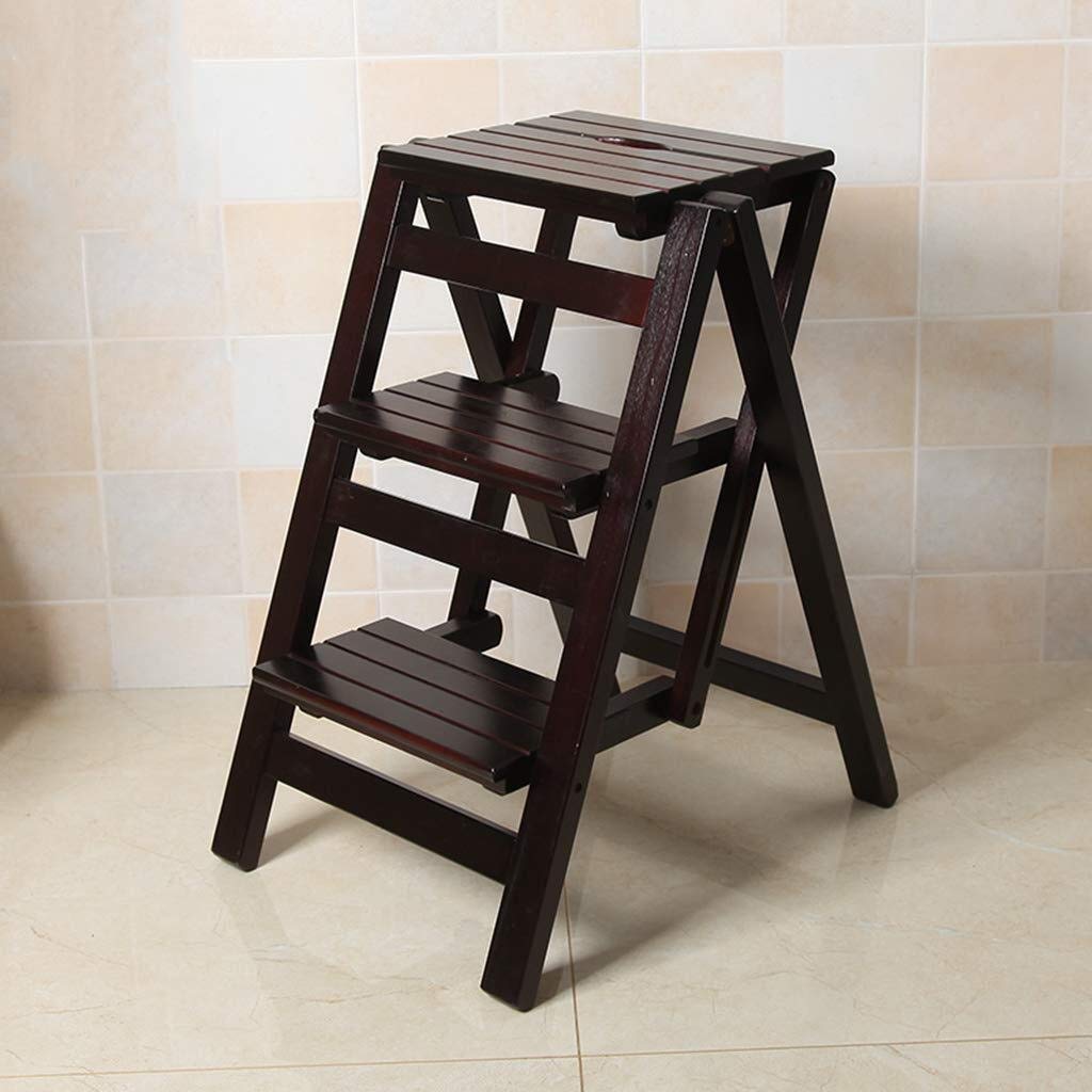 Foldable Step Stool for Kitchen, Multifunctional Ladder Stool with Non-Slip Surface - Indoor Climbing Step Stool for Bathroom, Bedroom, Kids, Storage Shelf & Shoe Rack (Black) - Perfect for Reaching High Cabinets, Organizing, and Home Decor