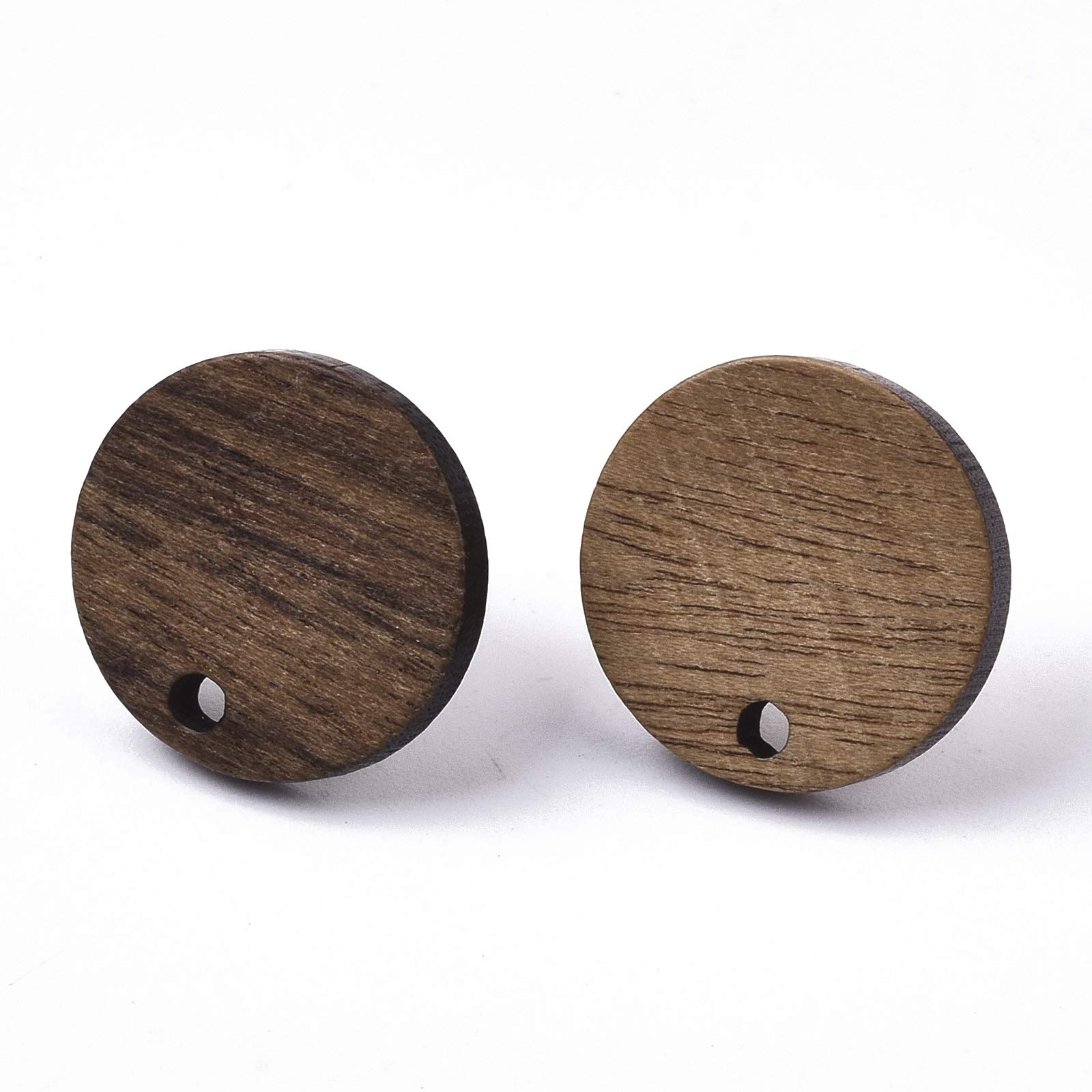 20 Pairs Natural Wooden Stud Earrings - Blank Round Circle Post Earring Bases for Jewelry Making, DIY Crafts, Women's Accessories - Perfect for Handmade Earrings, Boho Style, and Gift Giving