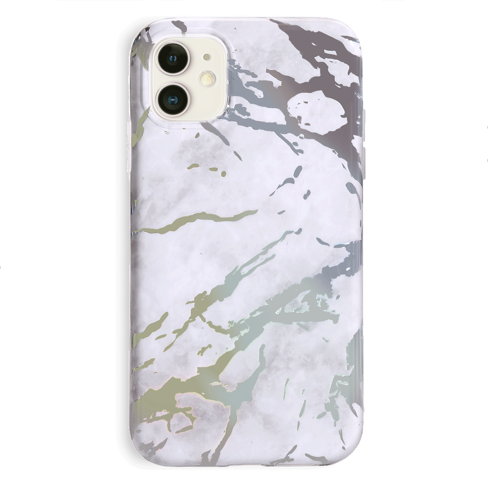 Holo White Marble iPhone Case - Premium Protective Cover for iPhone [Model] | Shatterproof & Scratch-Resistant | Perfect for Everyday Use, Travel & Gifting