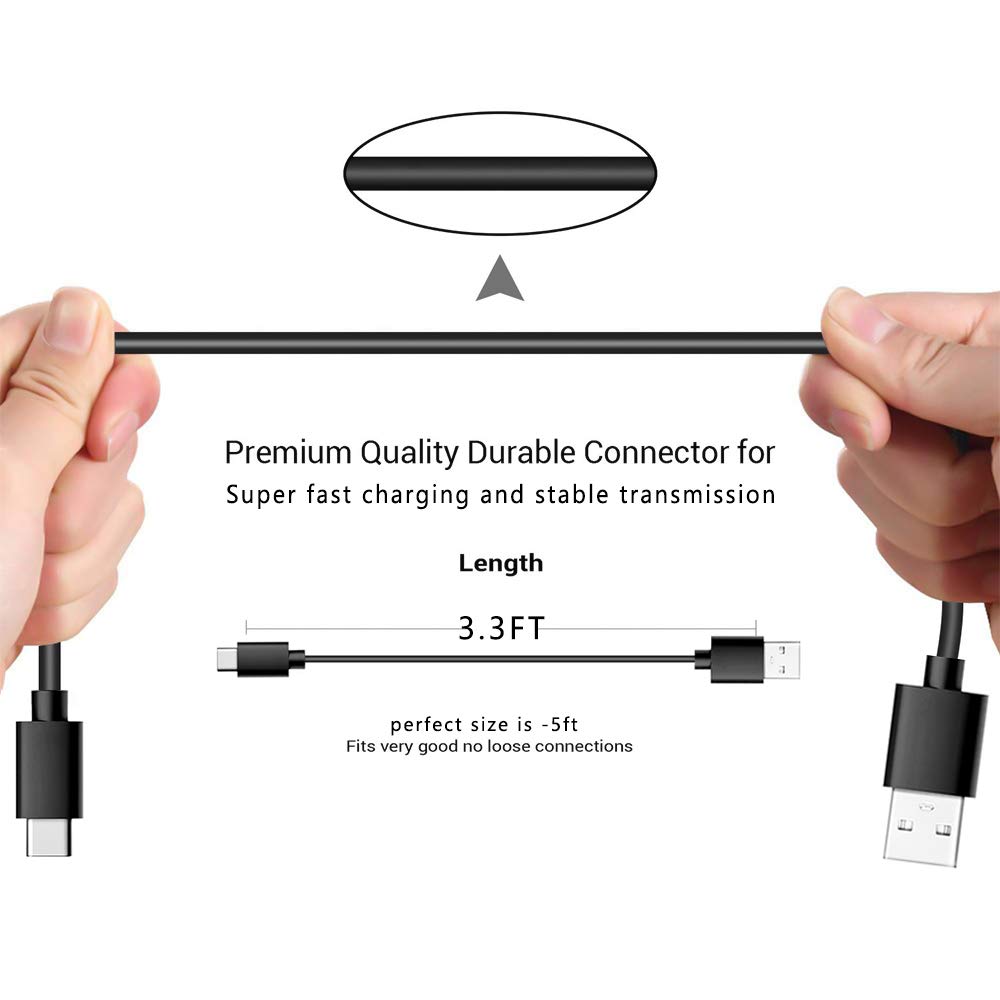 Fast Charging USB C Cable for Sony WH-1000XM4/XM5/XM3, WF-1000XM4, WH-XB700/900N, WI-C100/C200/310, WH-CH510, WH-H910N/H810, WF-SP900/C500 Headphones & Earbuds - Perfect for Travel, Office, and Home Charging