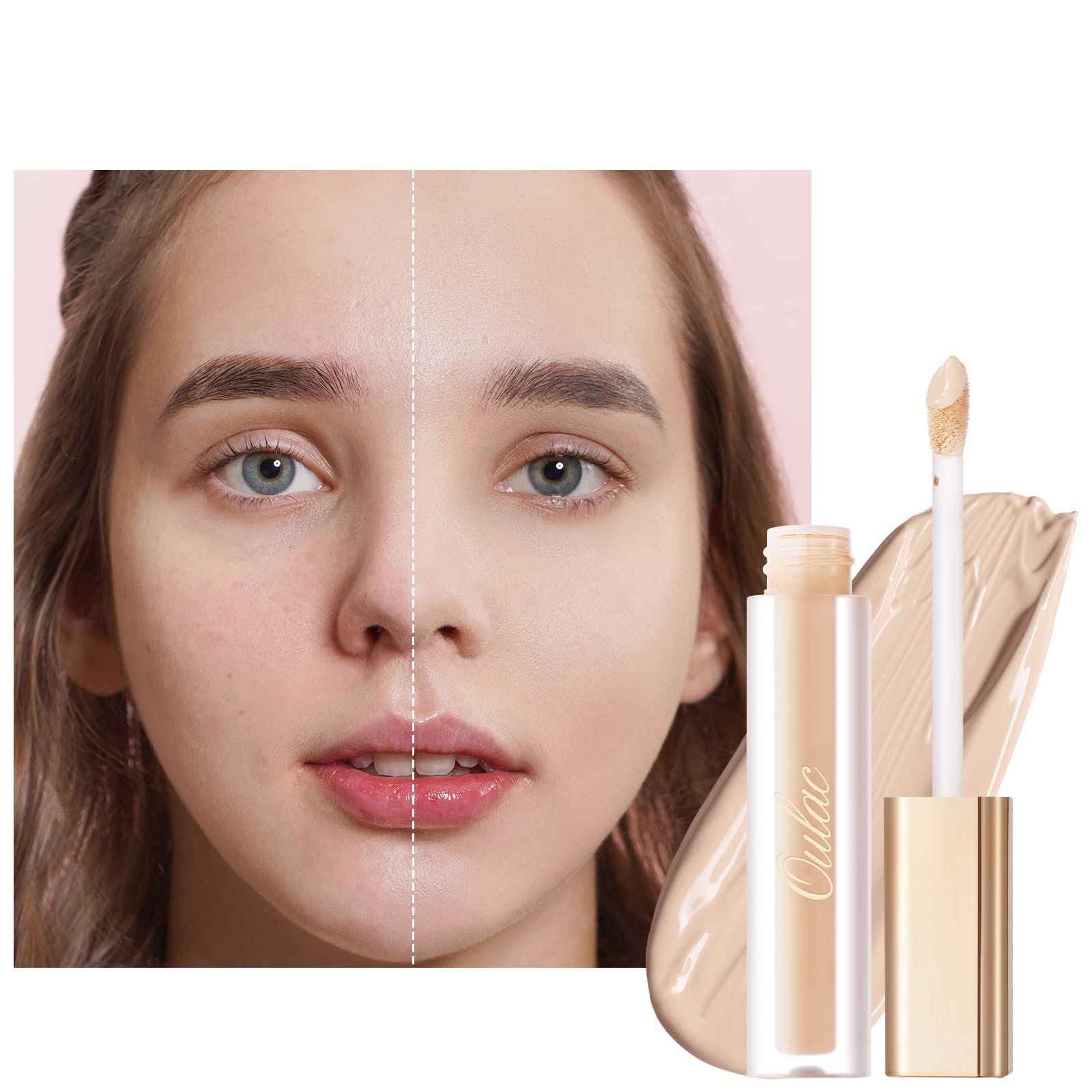 Oulac Full Coverage Concealer Stick for Face & Dark Circles - Hydrating Concealer with Hyaluronic Acid, Vegan, 3.8ml (Shade W1 Porcelain) - Perfect for Daily Makeup & Covering Blemishes