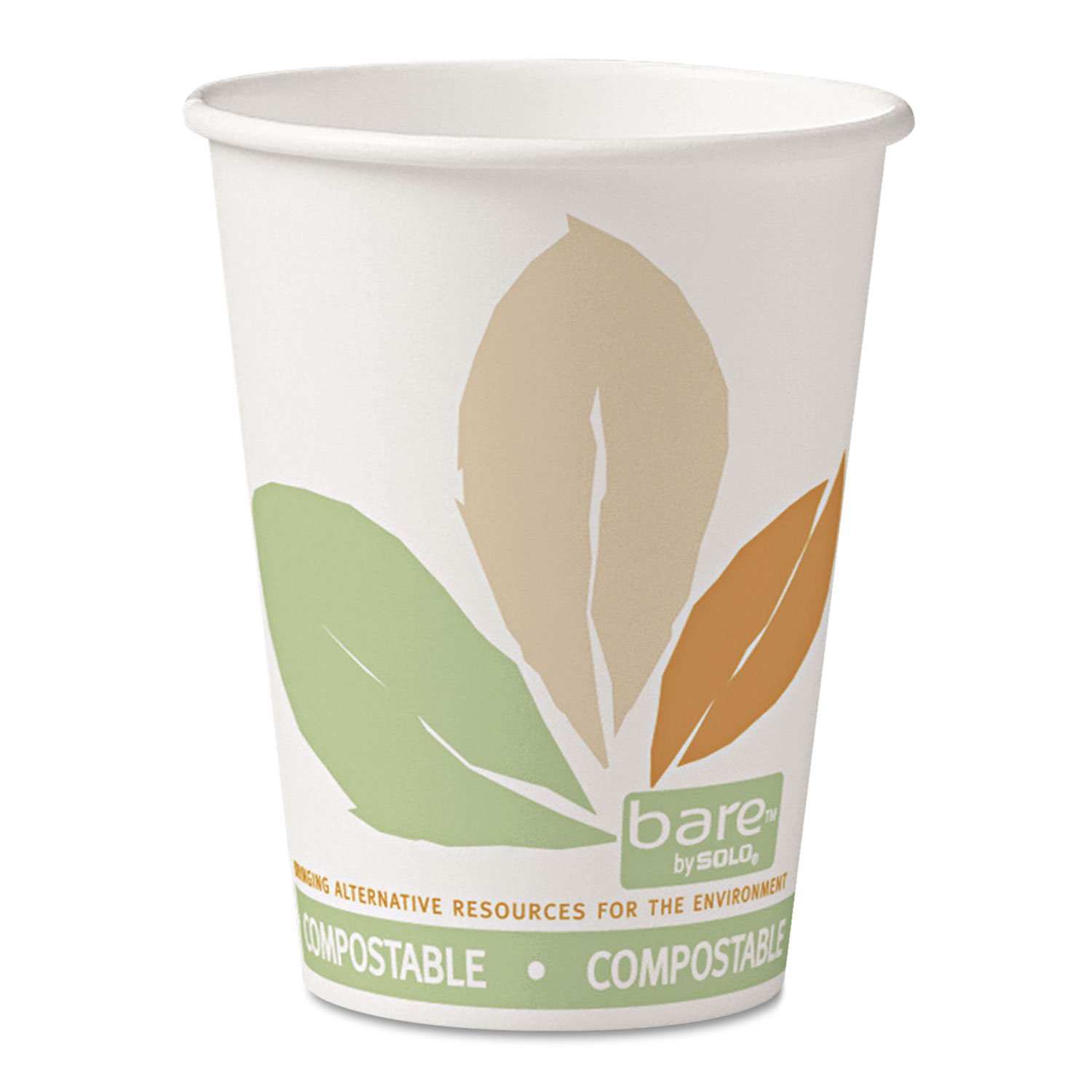 Eco-Friendly 12oz White PLA Paper Hot Cups with Leaf Design - 50 Cups per Bag, 20 Bags per Carton - Perfect for Coffee Shops, Offices, and Eco-Conscious Events