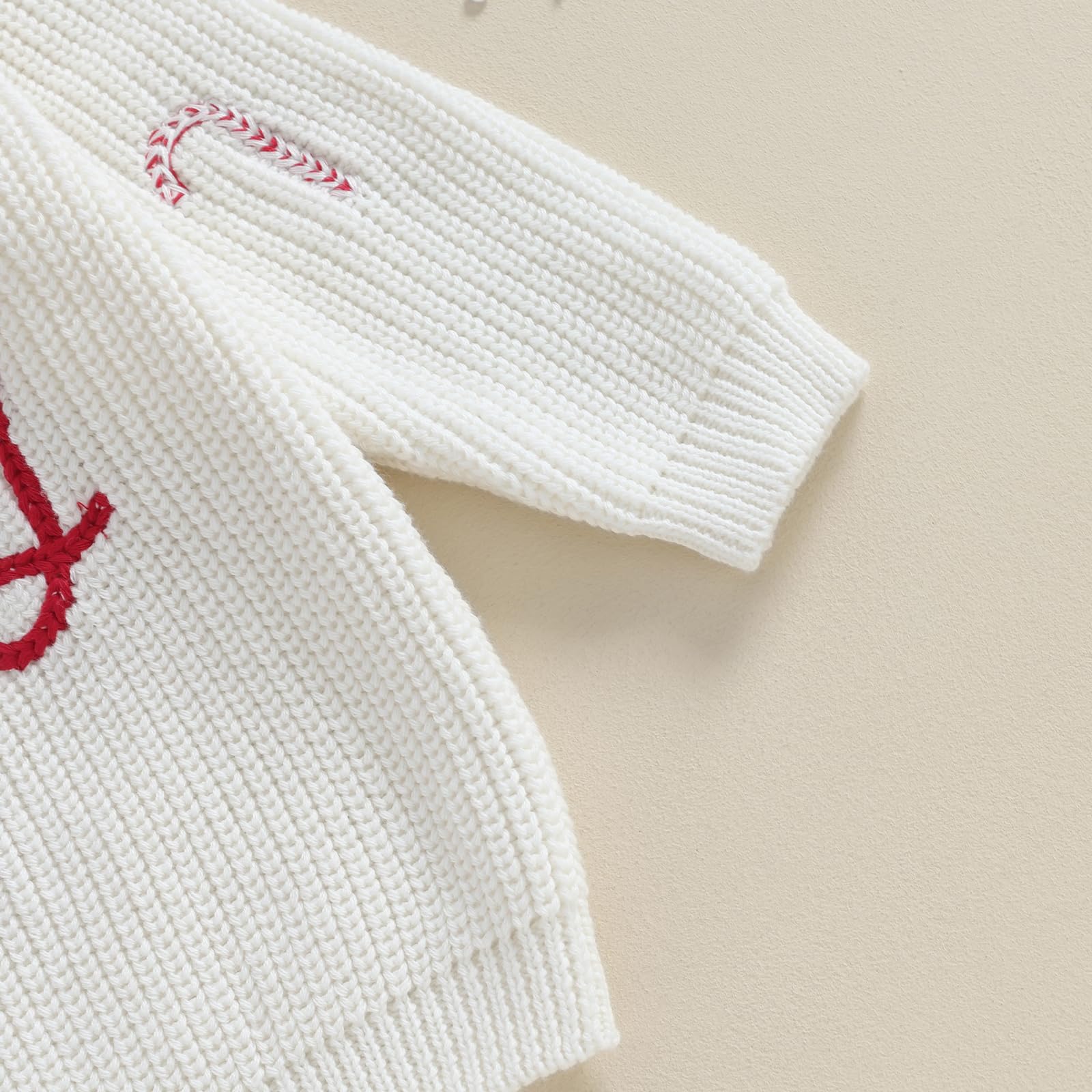 Merry Candy Cane Embroidered Christmas Sweater for Toddler Boys & Girls - Warm Knit Pullover for Fall & Winter - Perfect for Holiday Photos, Family Gatherings & Christmas Parties