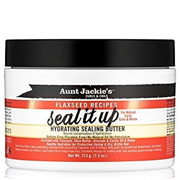 AUNT JACKIE'S SEAL IT BUTTER - Hydrating Hair Butter for Natural Hair, Curly Hair & Dry Scalp - Deep Conditioning Treatment for Moisture Retention & Frizz Control - Perfect for Daily Use & Protective Styling