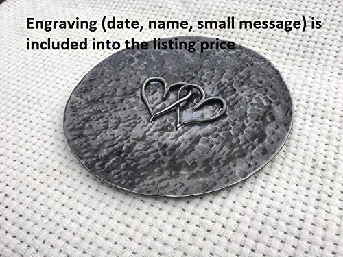 Personalized Iron Bowl - Unique 6th Anniversary Gift for Couples, Iron Heart Steel Bowl with Custom Engraving - Perfect for Romantic Dinners & Home Decor