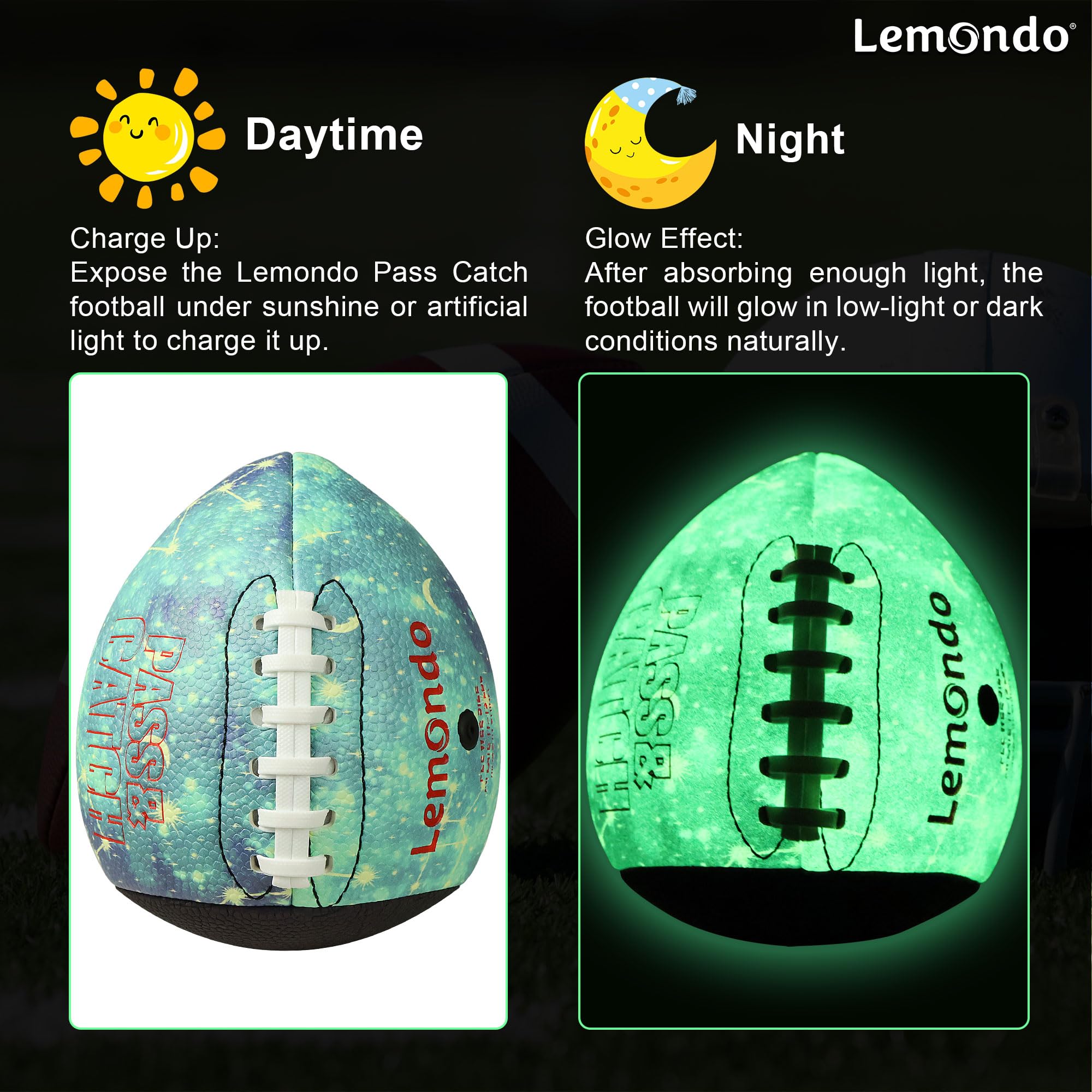 PassCatch Composite Training Football for Youth & Adults - Peewee, Youth (Ages 5-13) & Official Size (Ages 14+) - Improve Passing & Catching Skills - Includes Air Pump - Perfect for Football Practice, Backyard Drills & Solo Training Sessions