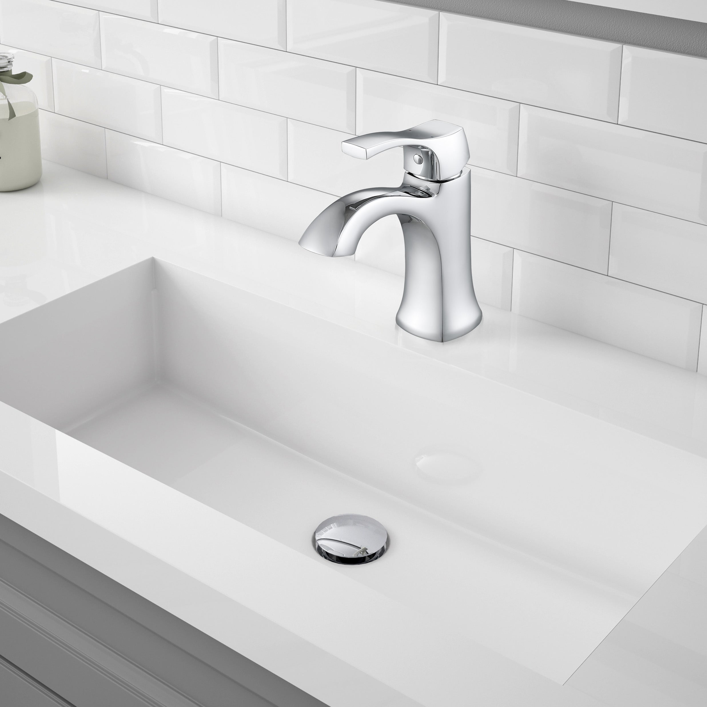 Ancona Morgan Series Single Lever Chrome Bathroom Faucet - Modern Water-Saving Design for Sink, Vanity & Powder Room Installation