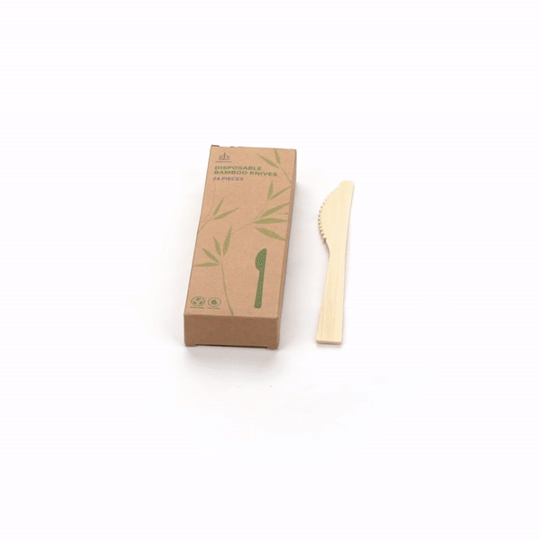 Bambuddha Natural Bamboo Disposable Knives - Eco-Friendly Cutlery Set (7