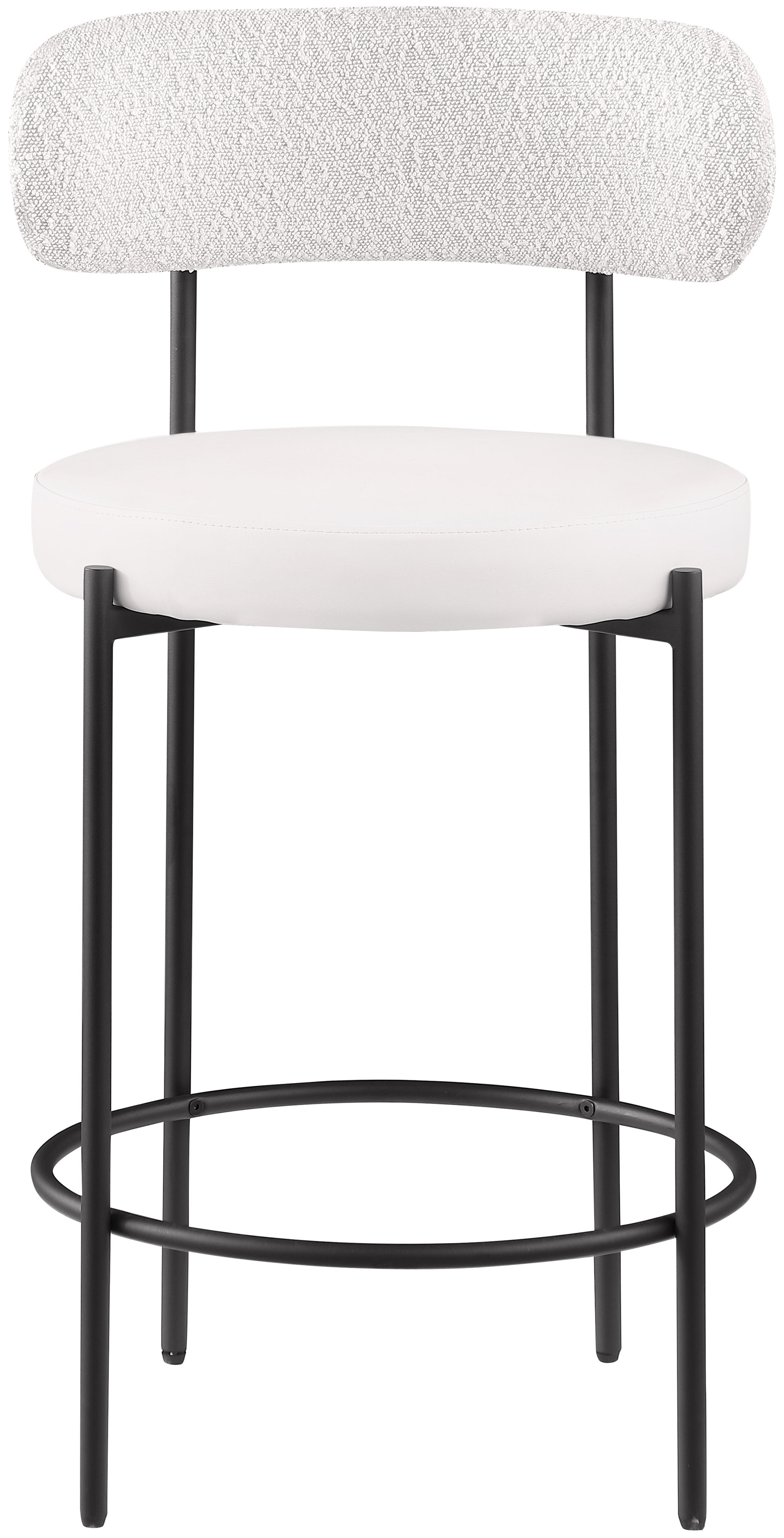 Vegan Leather Seat Stool - Modern PU Leather Footrest Ottoman with Non-Slip Bottom, Perfect for Living Room, Bedroom, Office & Nursery - Lightweight & Space-Saving Stool for Extra Seating or Footrest