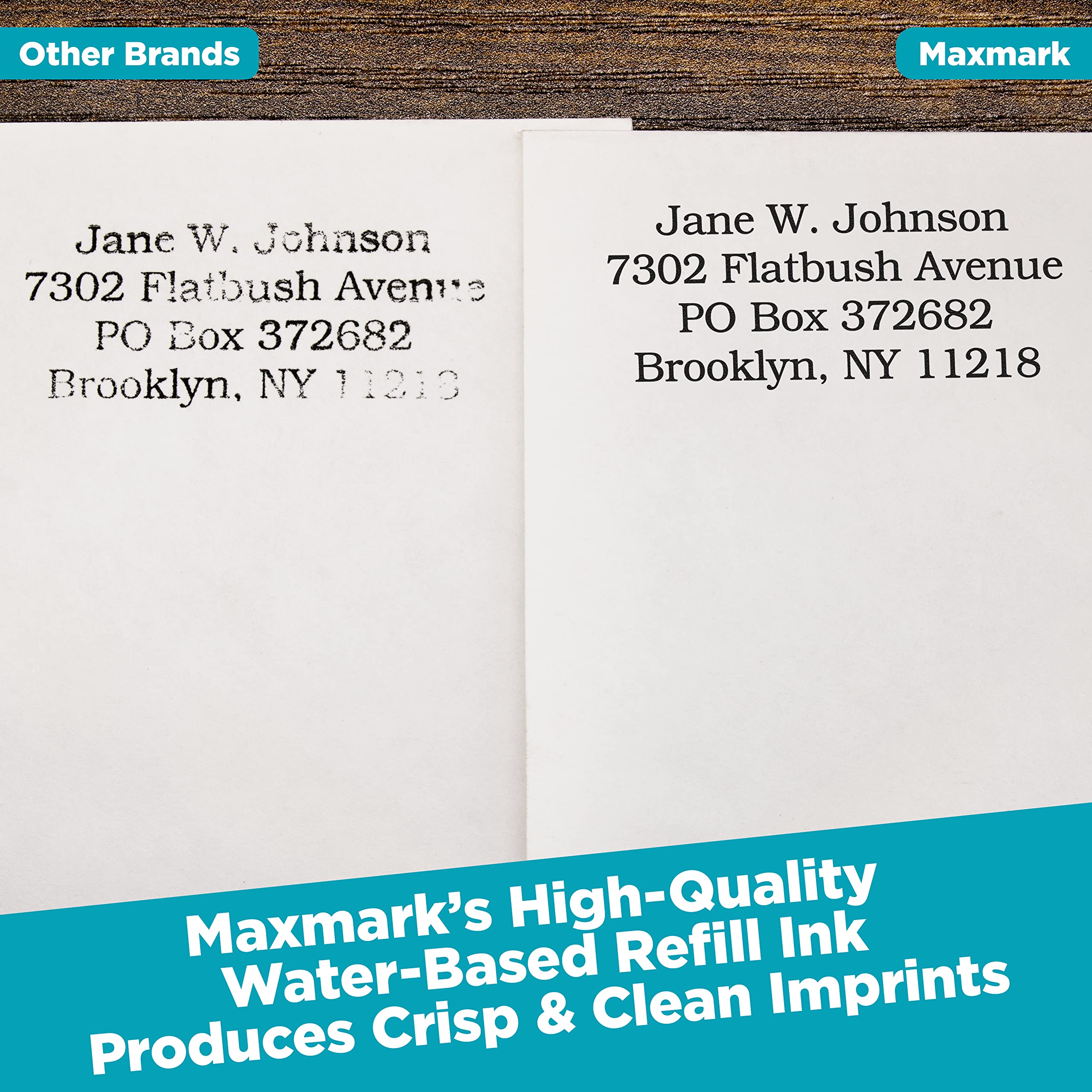 MaxMark Brown Ink for Self Inking Stamps - 4oz | Office & Craft Use
