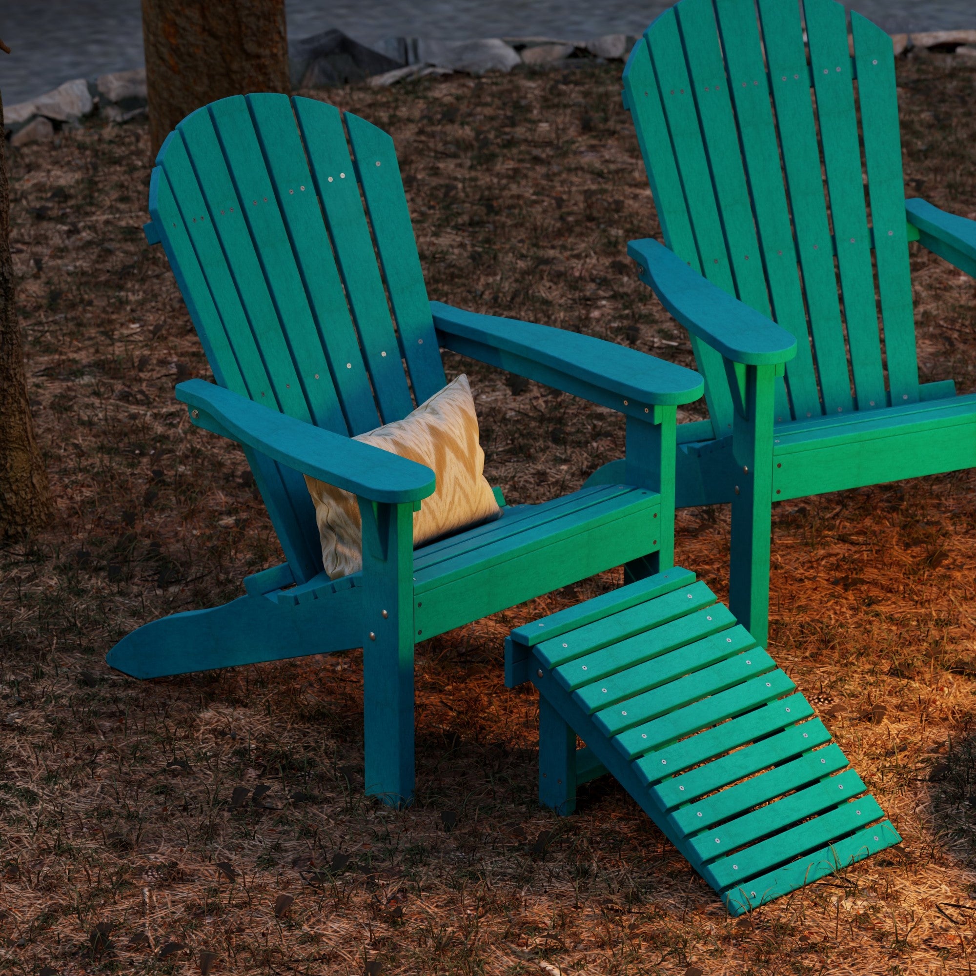 Heritage Sunset Adirondack Chair - Outdoor Patio Furniture for Backyard, Garden & Poolside Relaxation | Durable Weather-Resistant Wooden Lounge Chair