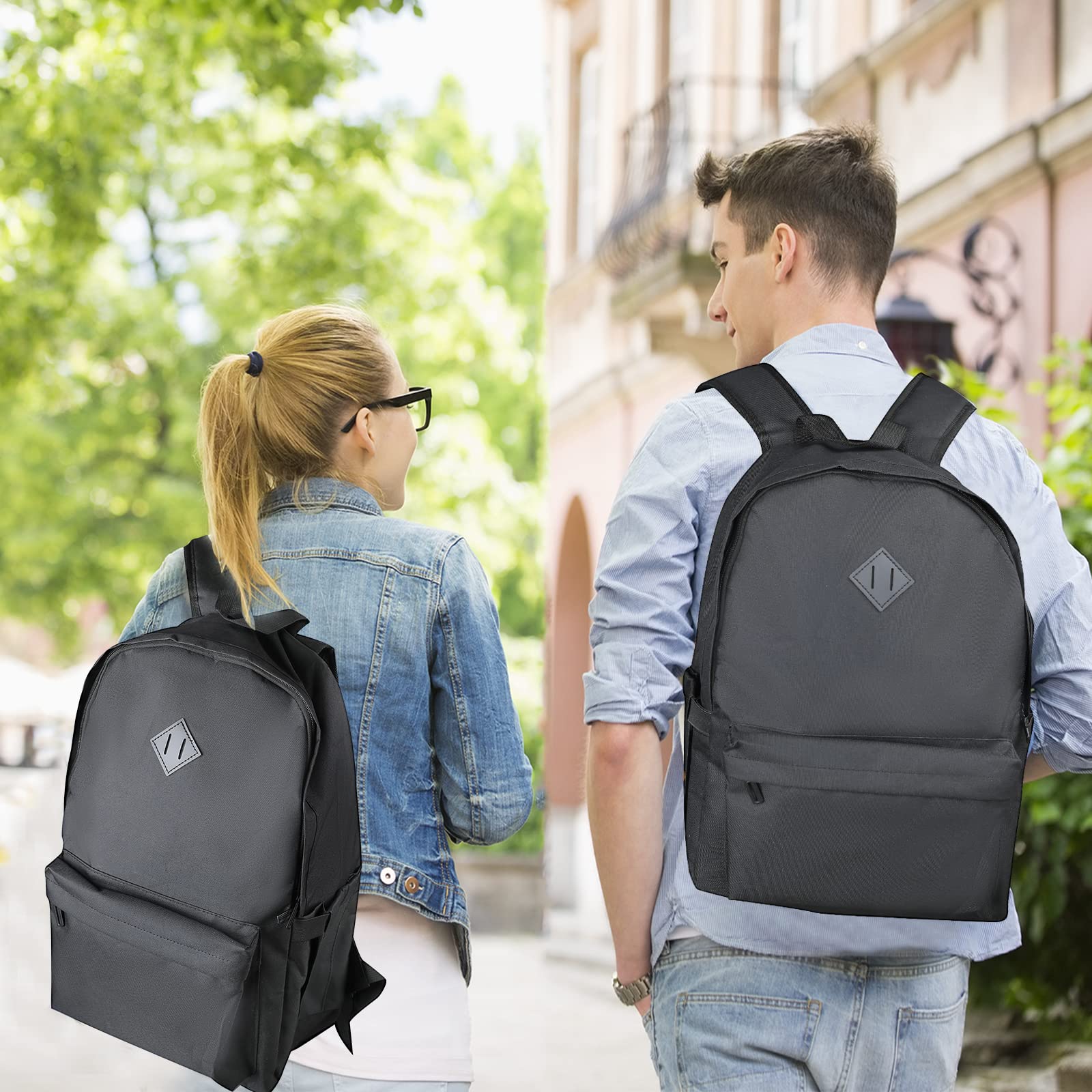 Lightweight Laptop College Backpack for Women & Men - Black Bookbag with Computer Compartment, Large Travel & Work Backpack for Students, Professionals, and Daily Commute