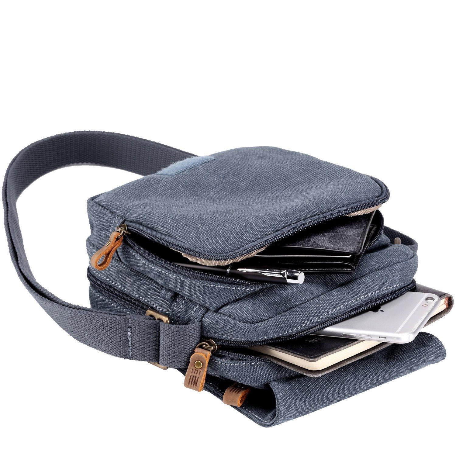 TRP0239 Troop London Classic Canvas Crossbody Bag - Stylish & Durable for Travel, Work & Everyday Use