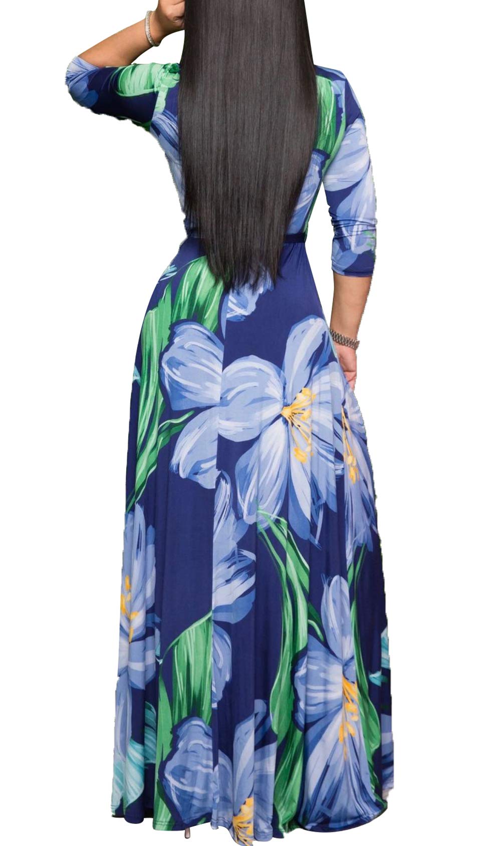 JTNFairy Women's Floral Print Long Maxi Dress - Plus Size Casual & Party Outfits - Perfect for Summer Beach, Vacation, and Evening Events