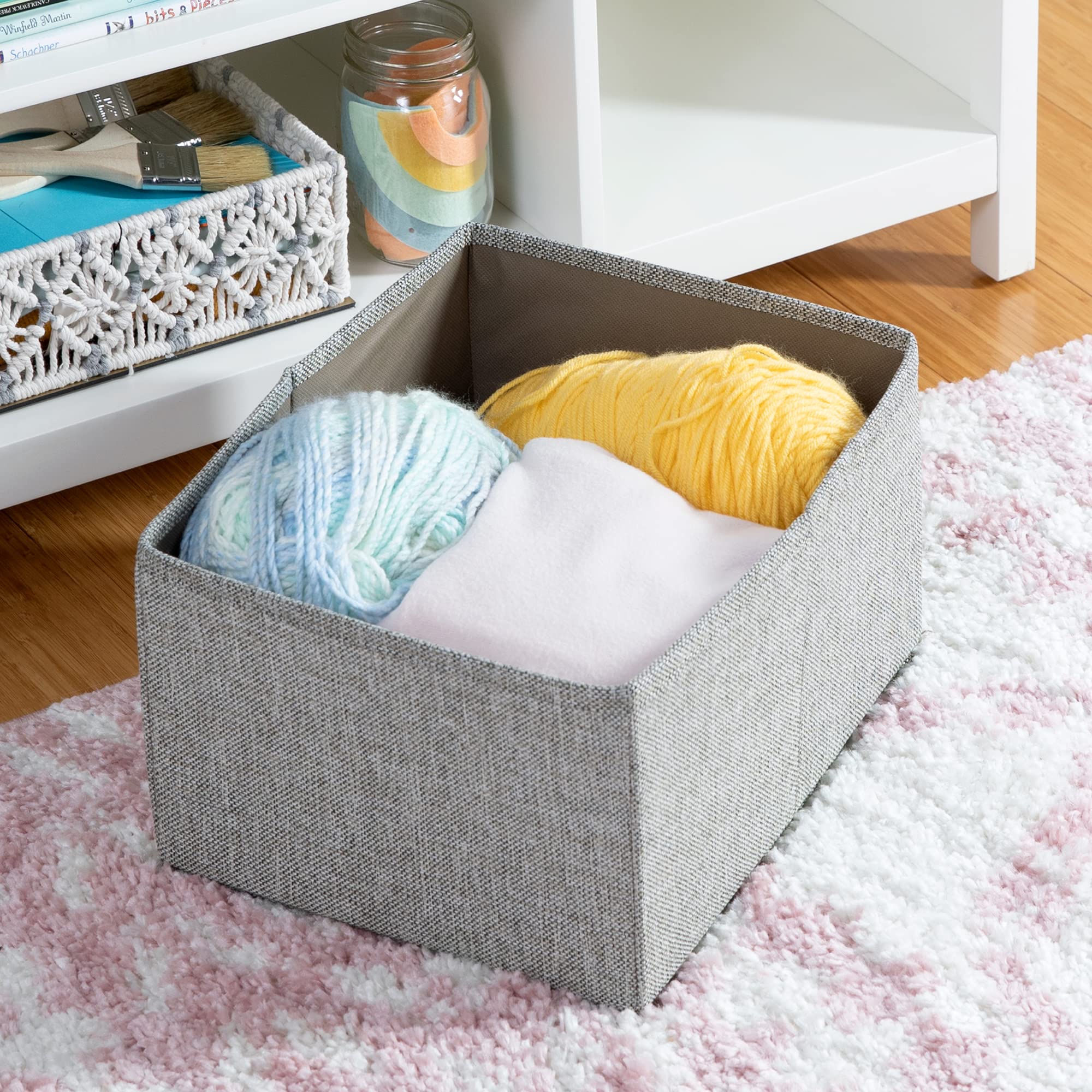 Martha Stewart Kids' Jr. Reading Nook with Storage Bins - Creamy White Wooden Bookshelf & Bench with Open Shelves for Toys, Games, Books | Perfect for Toddler Bedroom, Playroom & Nursery Organization