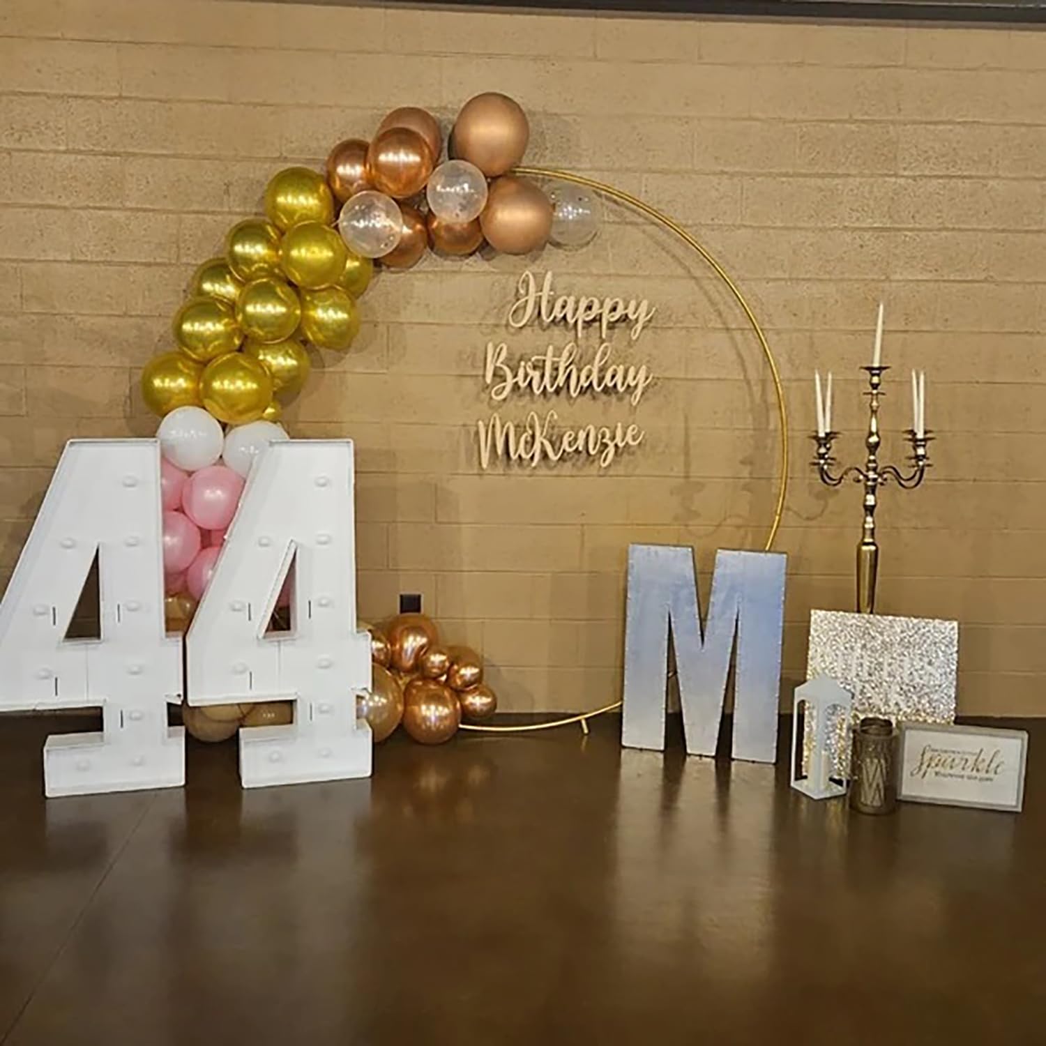 Happy Birthday Wooden Sign - 16x13 Inch Backdrop for Balloon Arch & Party Decor