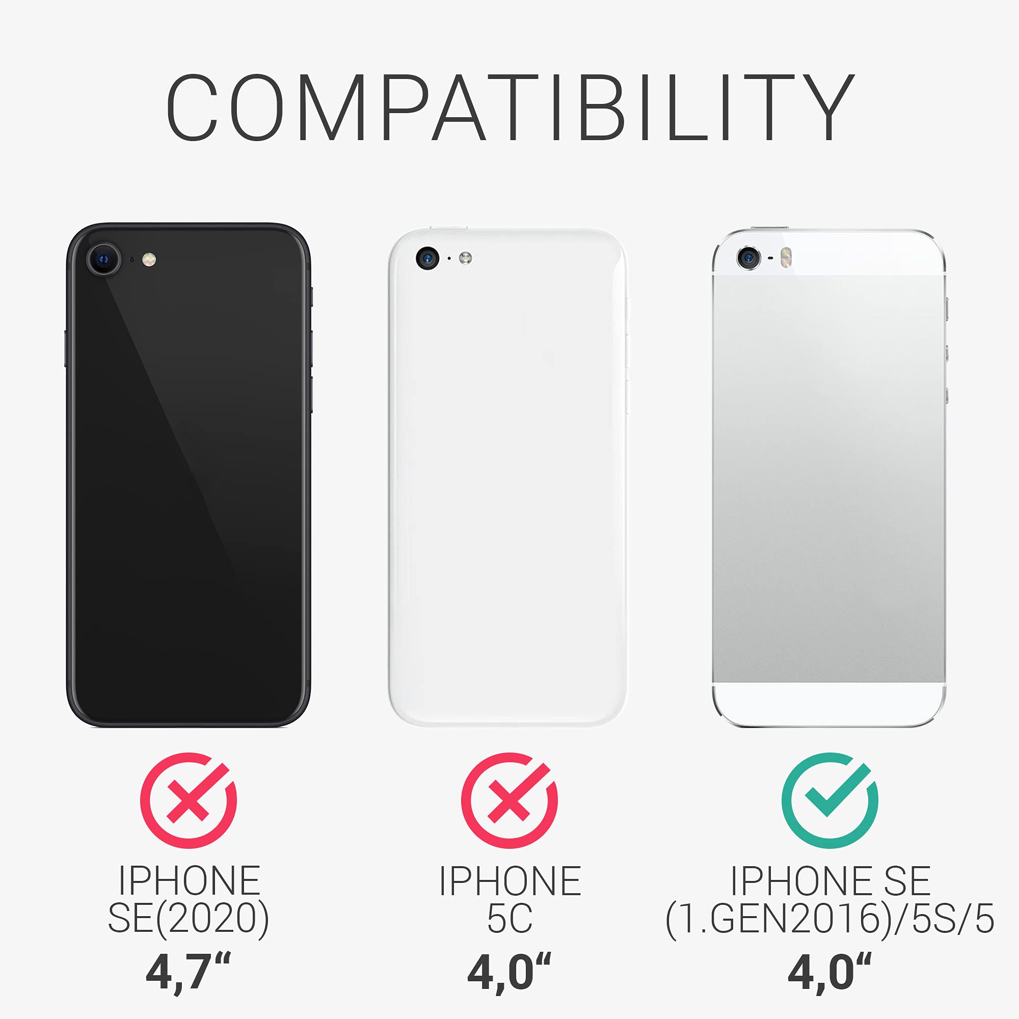 kwmobile TPU Silicone Phone Case Compatible with Apple iPhone SE (1st Gen 2016) / iPhone 5 / iPhone 5S - Soft Protective Cover in Dark Slate | Perfect for Everyday Use, Work & Travel Protection