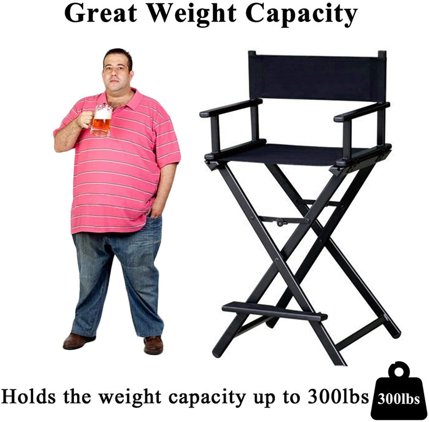 Professional Makeup Artist Chair - Portable Folding Aluminum Director Chair for Salon, Film & Photo Shoots - Lightweight Pink Styling Chair for Beauty Professionals & On-Set Use