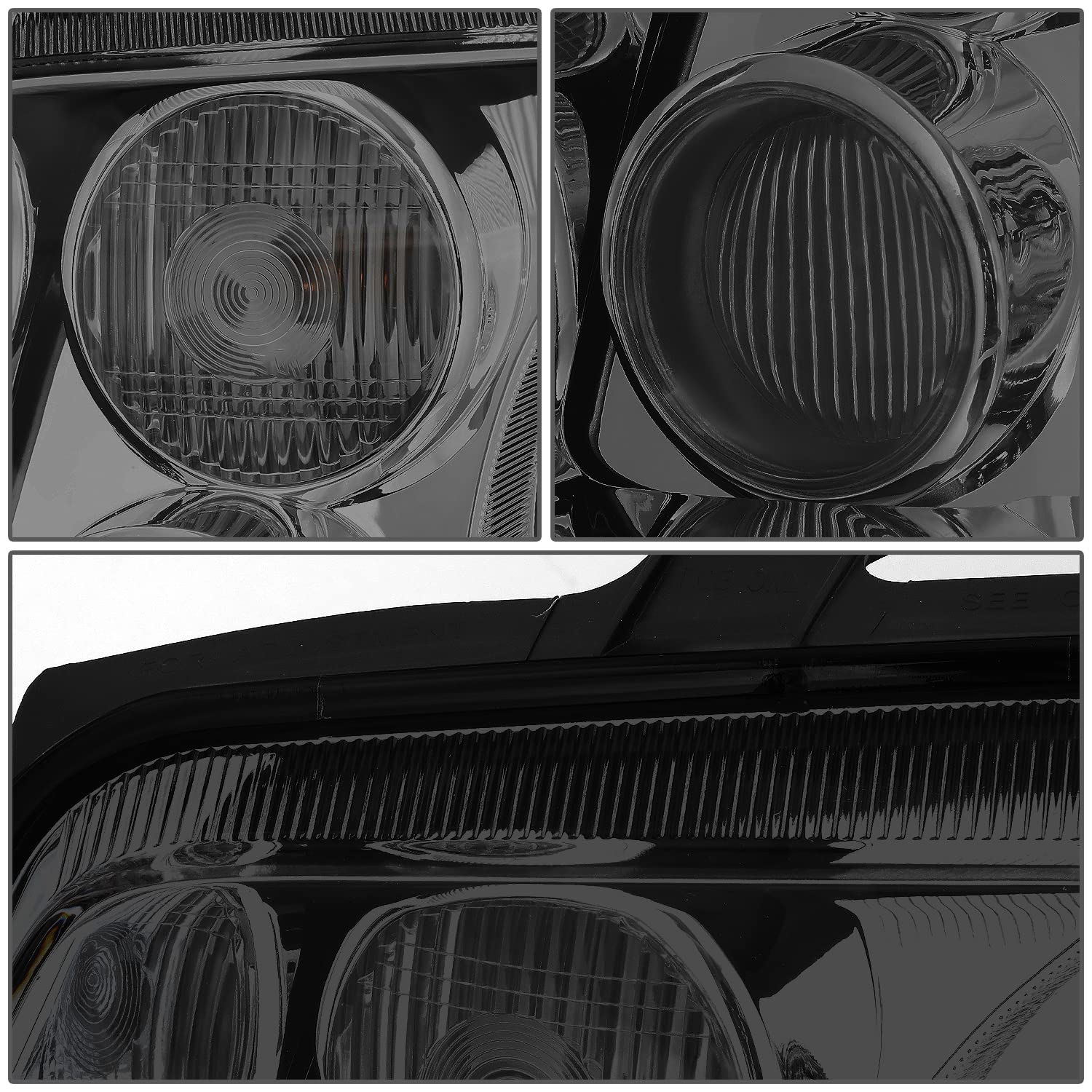 Auto Dynasty E-Code Style Halogen Headlight with Fog Lamp & Tool Kit Set for VW Jetta MK4 1999-2005 - Smoked Housing (Driver & Passenger Side) | Improved Visibility & Style for Night Driving & Custom Car Upgrades