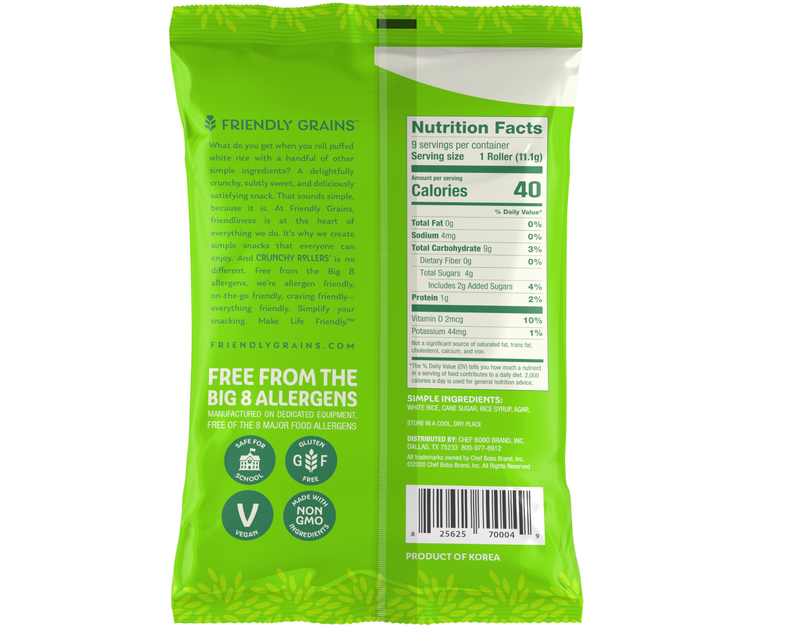 Crunchy Classic White Rice Rollers - Sweet & Crispy Puffed Rice Snacks for Adults & Kids | Healthy Gluten-Free Snack Rolls | 3.5oz Individual Packs (12x8) | Perfect for School Lunches, Office Snacks & On-the-Go Treats