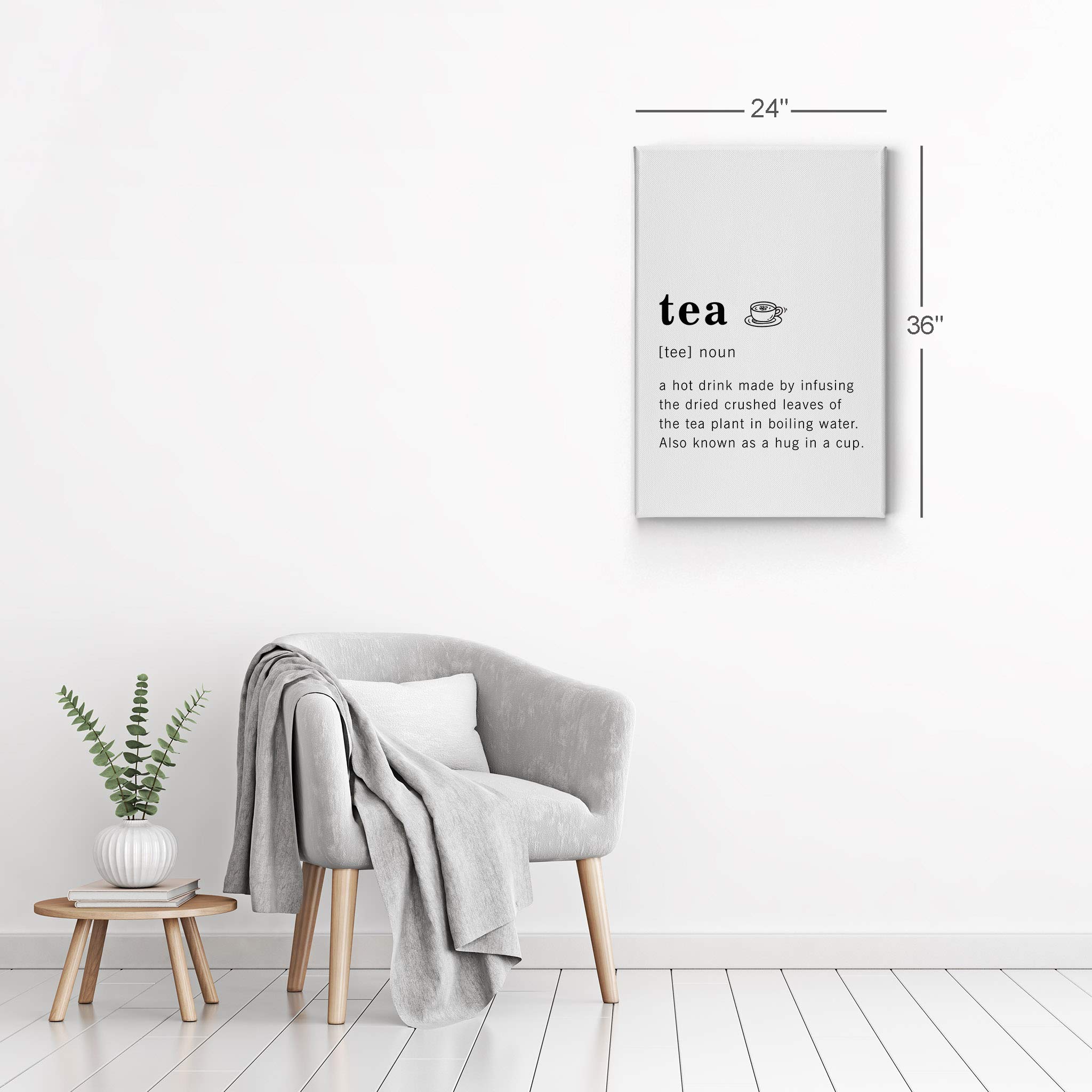 Funny Noun Dictionary Definition of Tea Canvas Print - Inspirational Quote Wall Art for Office, Living Room, Bedroom & Bathroom Decor - Ready to Hang Home Décor (40x30 Inches, Made in USA) - Perfect Gift for Tea Lovers & Humor Enthusiasts