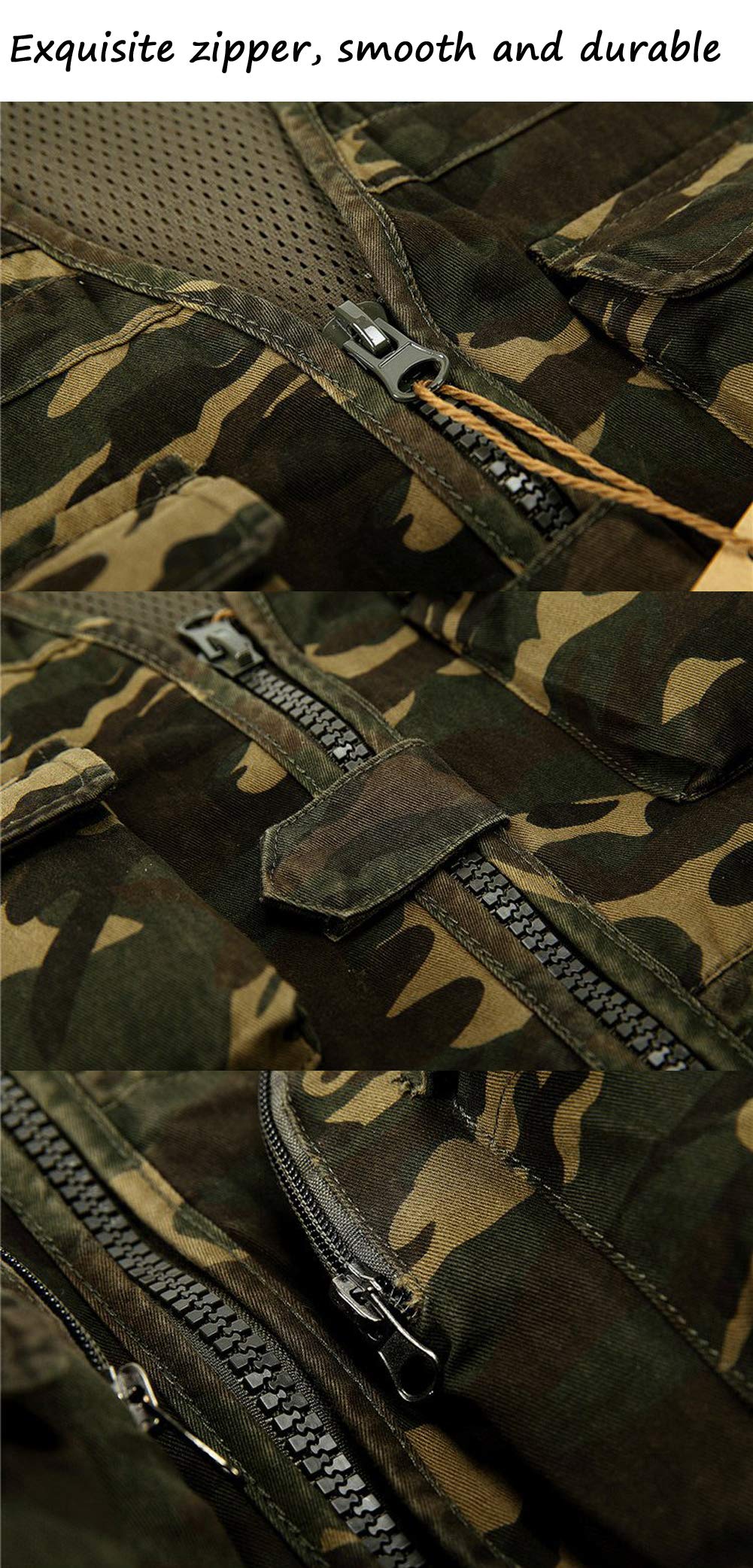 Only Faith Men's Camouflage Fishing Vest with Multiple Pockets - Waterproof Hunting Vest for Outdoor Photography, Hiking & Camping Gear