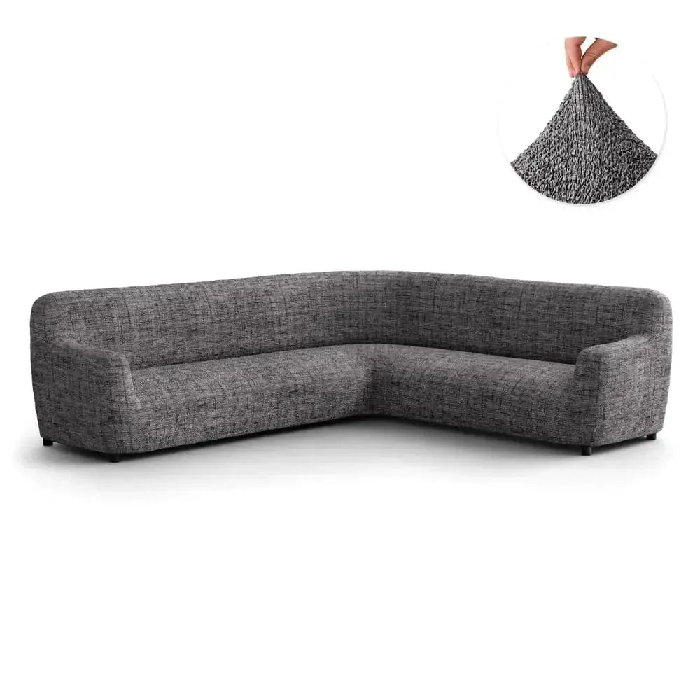 Corner Sofa Slipcover - Microfiber Printed Stretchable Furniture Protector for Living Room, Bedroom | Easy Fit, Washable Sofa Cover for Sectional Couches