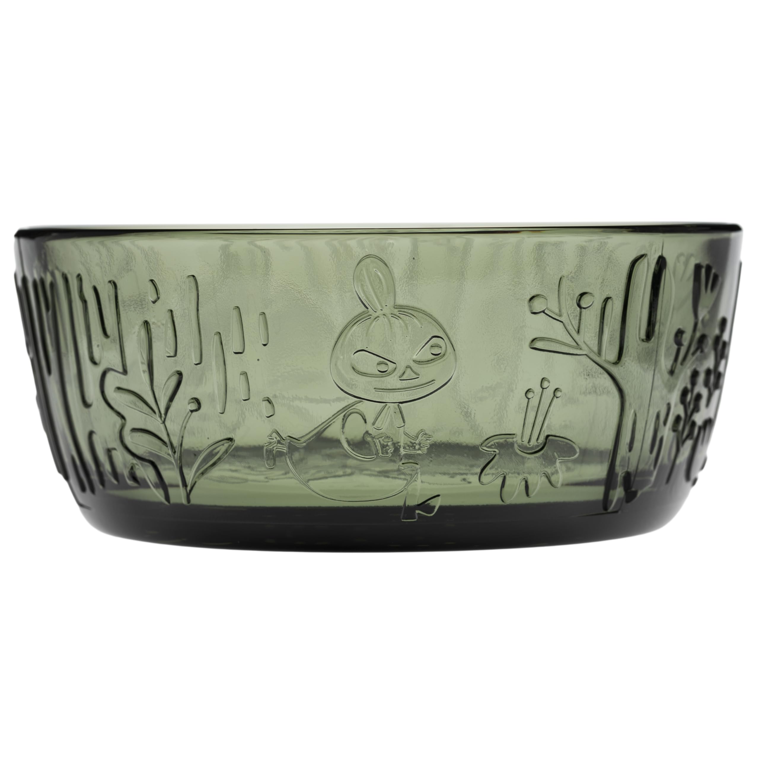 Moomin Arabia Glass Bowl 11.8oz (350ml) Pine Green - Microwave & Dishwasher Safe for Cereal, Soup, Salad, Dessert Serving