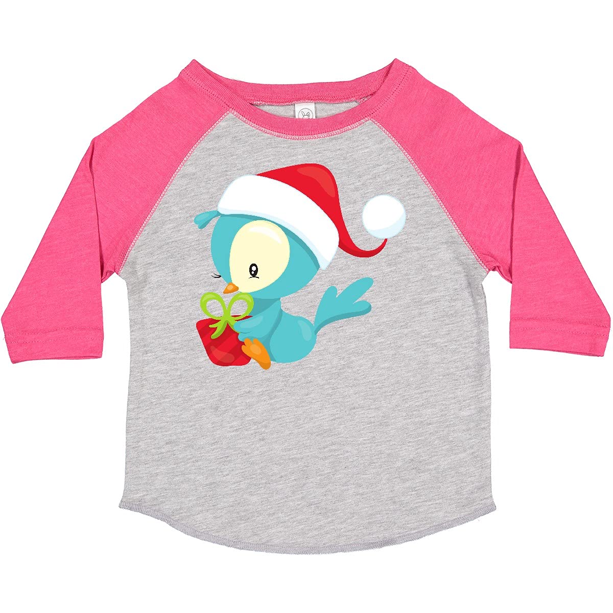 Inktastic Christmas Bird Santa Hat Toddler T-Shirt - Cute Holiday Gift for Kids, Boys & Girls - Perfect for Christmas Parties, Family Photos & Festive Outfits