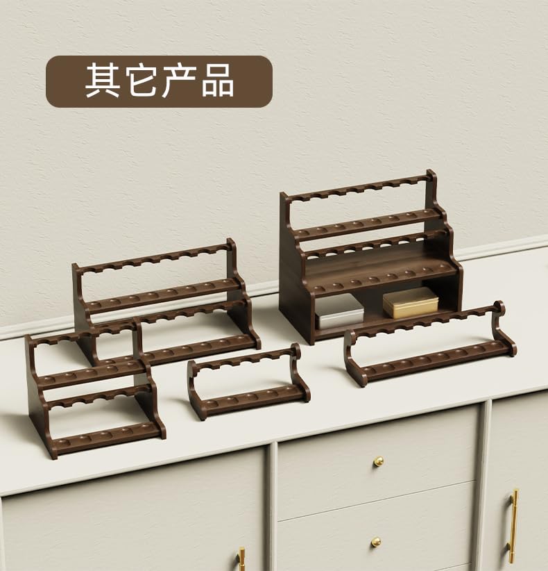 Handmade Black Walnut Wood Pipe Stand for 12 Smoking Pipes - Premium Tobacco Pipe Rack Organizer - Perfect for Pipe Collectors & Smoking Enthusiasts at Home or Office