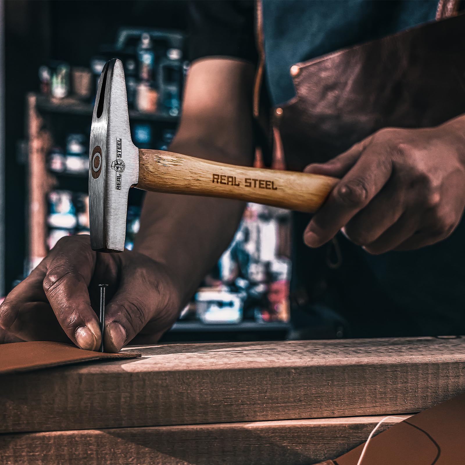 REAL STEEL 5oz Magnetic Tack Hammer - Forged Steel Head & Hickory Wood Handle - Lightweight Small Hammer for Women (0514-T) - Perfect for Upholstery, DIY Crafts, and Home Repair Projects