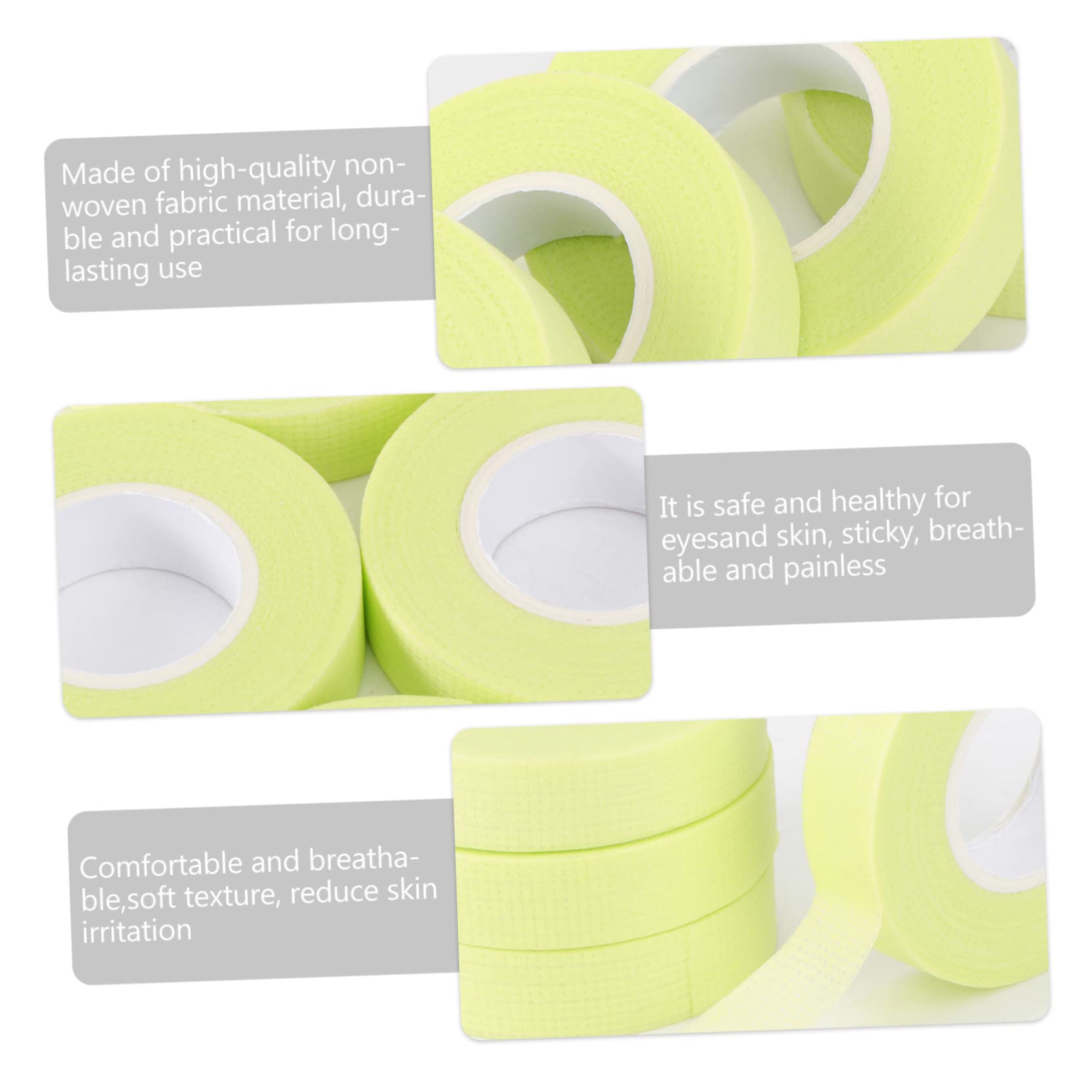 Minkissy Non-Woven Fabric Eyelash Extension Tapes - 4 Rolls Green for Professional Salon & DIY Lash Application - Perfect for Lash Artists, Beauty Salons & Home Use