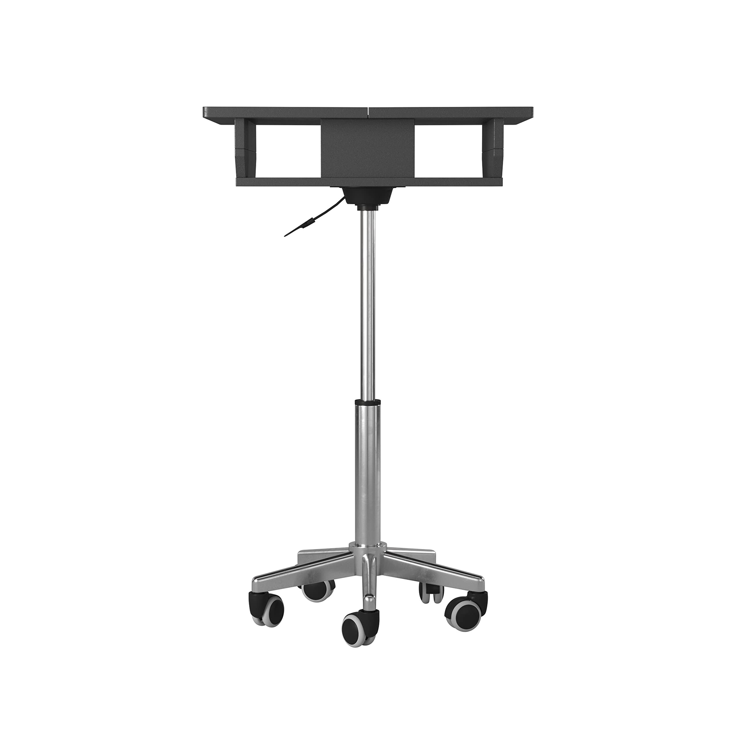 Adjustable Height Portable Standing Desk with Extendable Panels - Rolling Laptop Stand & Podium Desk in Graphite Black - Perfect for Home Office, Work from Home & Remote Work Setup