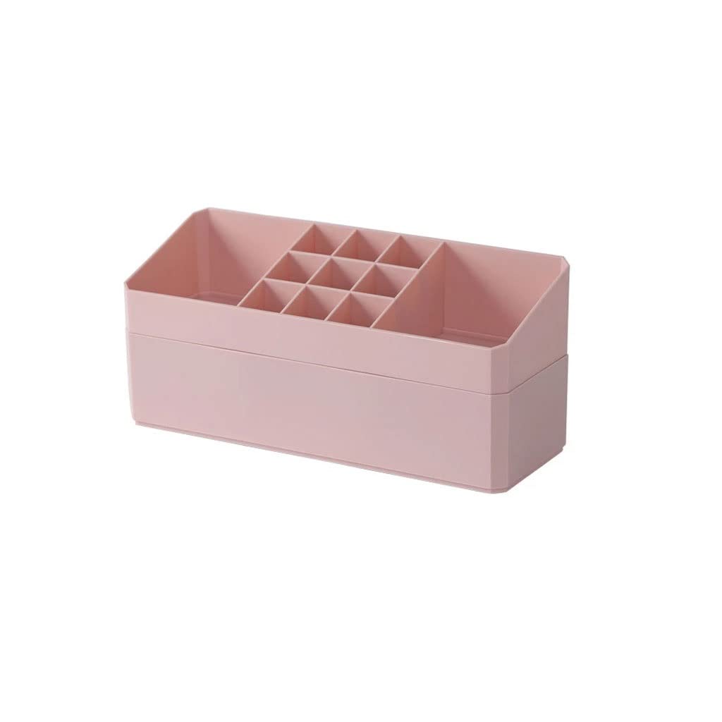 Japanese Style Multi-Compartment Desktop Organizer - Cosmetic Storage Box with Remote Control Holder, Perfect for Makeup, Stationery & Small Item Organization - Ideal for Home, Office & Vanity Table Use