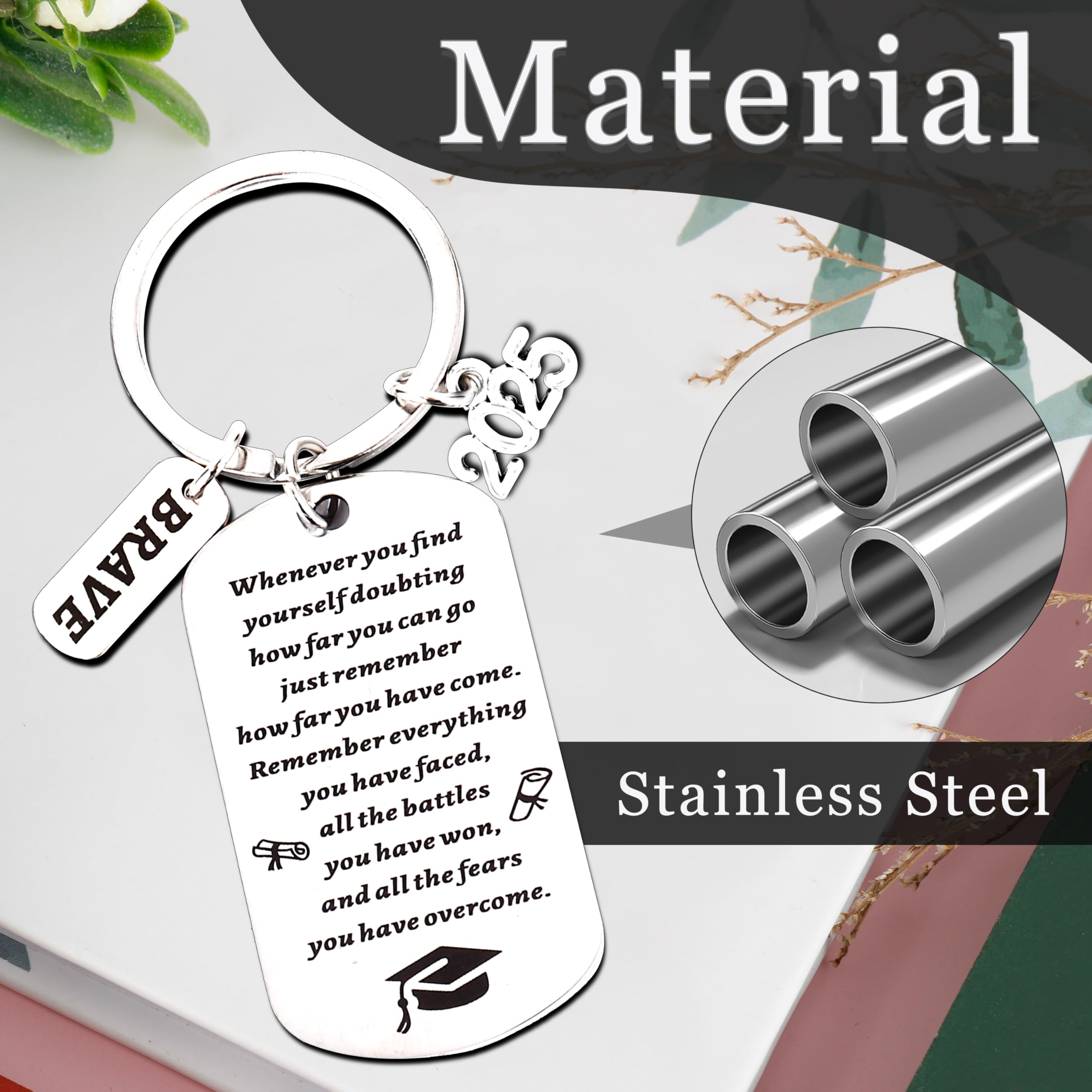 2025 Graduation Gifts for Him & Her - Personalized Class of 2025 Keychain, Inspirational Graduation Present for Students - Perfect for High School & College Graduation Ceremonies