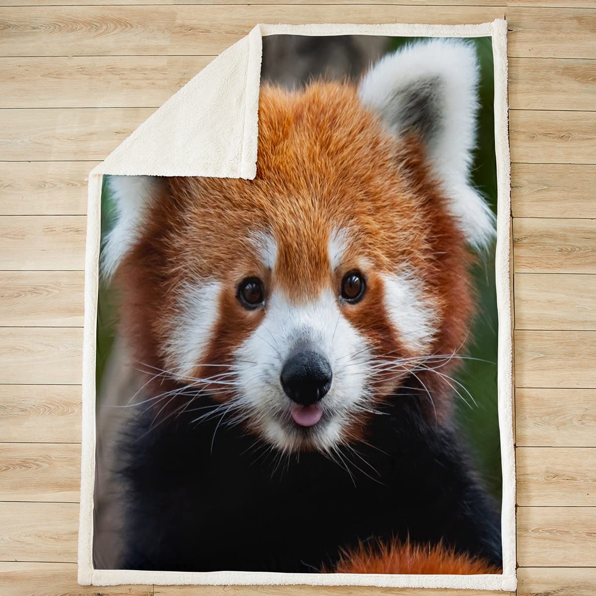 Red Panda Sherpa Blanket - Soft & Cozy Fleece Throw Blanket for Kids, Boys & Girls - Wild Animal Decor Plush Blanket for Sofa, Bed & Couch - Jungle Wildlife Style Fuzzy Blanket (50x60 Inches) - Perfect for Snuggling, Home Decor & Gifts