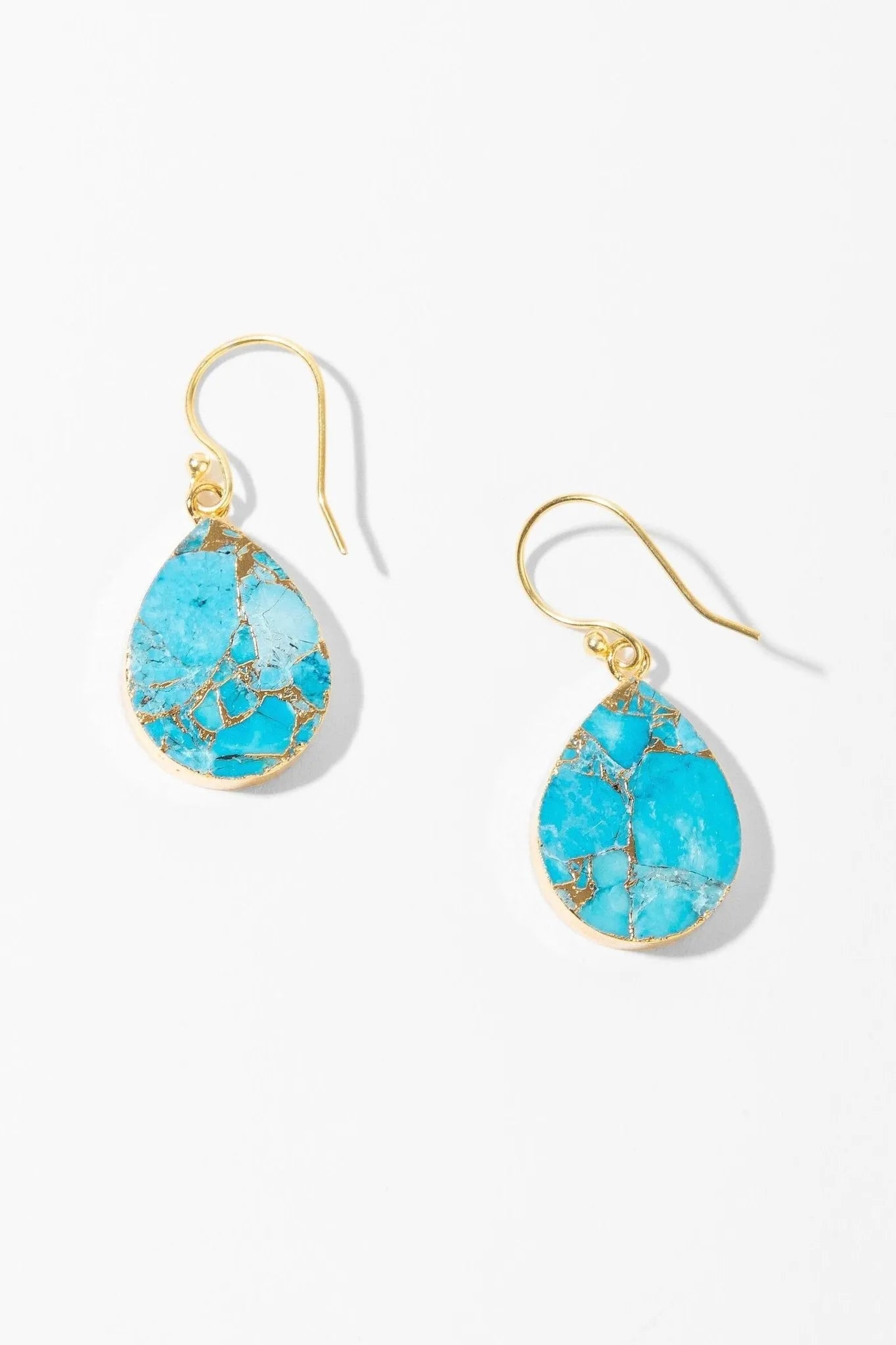 Natural Gemstone Drop Mojave Earrings for Women - Handmade Boho Dangle Earrings for Casual & Party Wear - Perfect Gift for Her