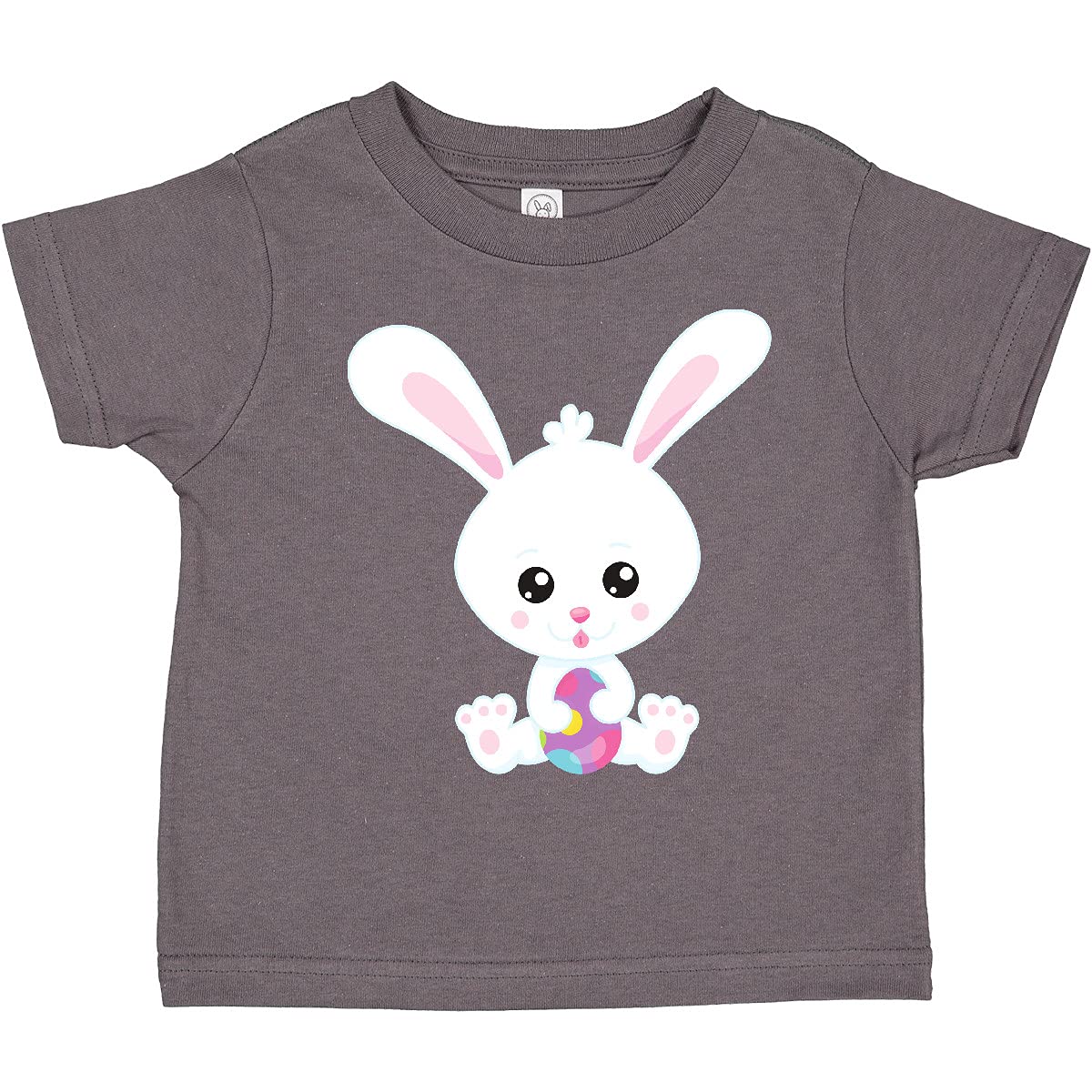 Inktastic Easter Bunny Toddler T-Shirt - Cute White Bunny with Easter Eggs Design - Perfect for Easter Celebrations, Spring Festivals & Family Photos