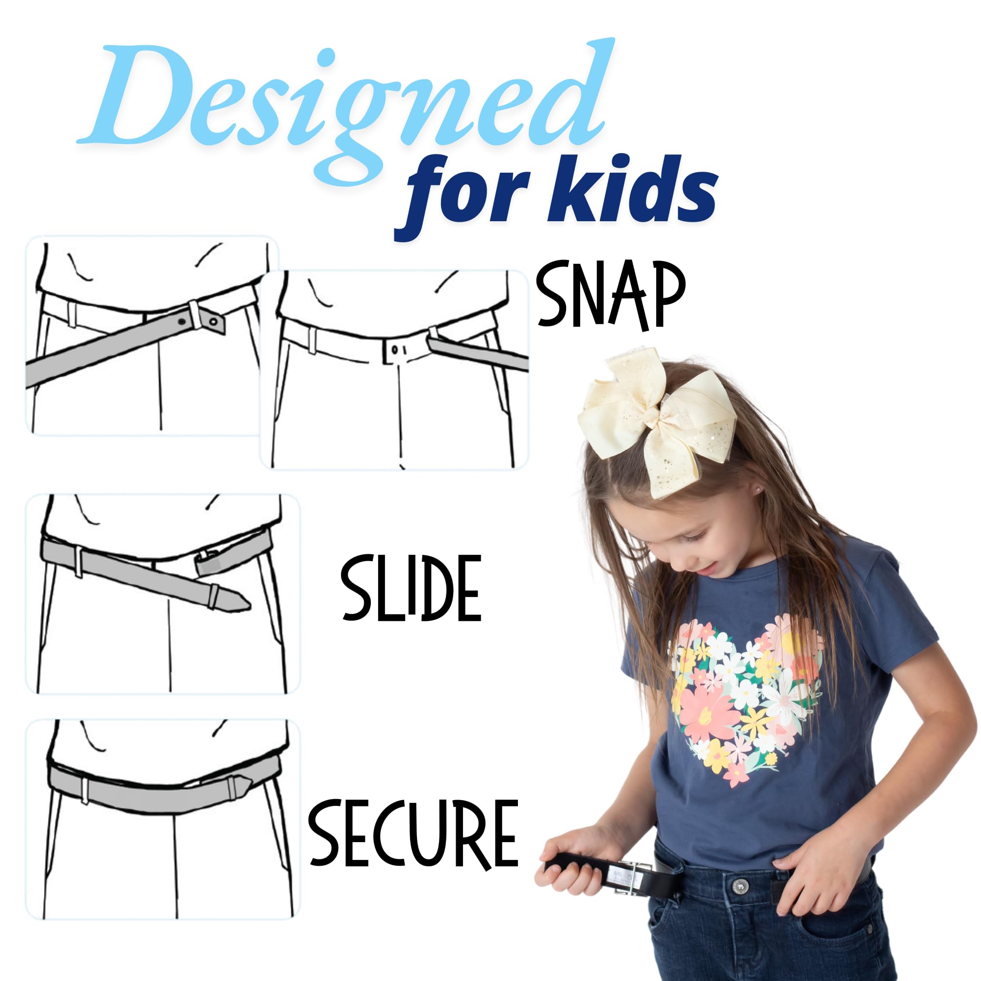Easy Velcro Belt for Toddlers & Kids - Adjustable Solid Canvas Print Waistband for Pants & Shorts - Perfect for School, Play & Everyday Wear