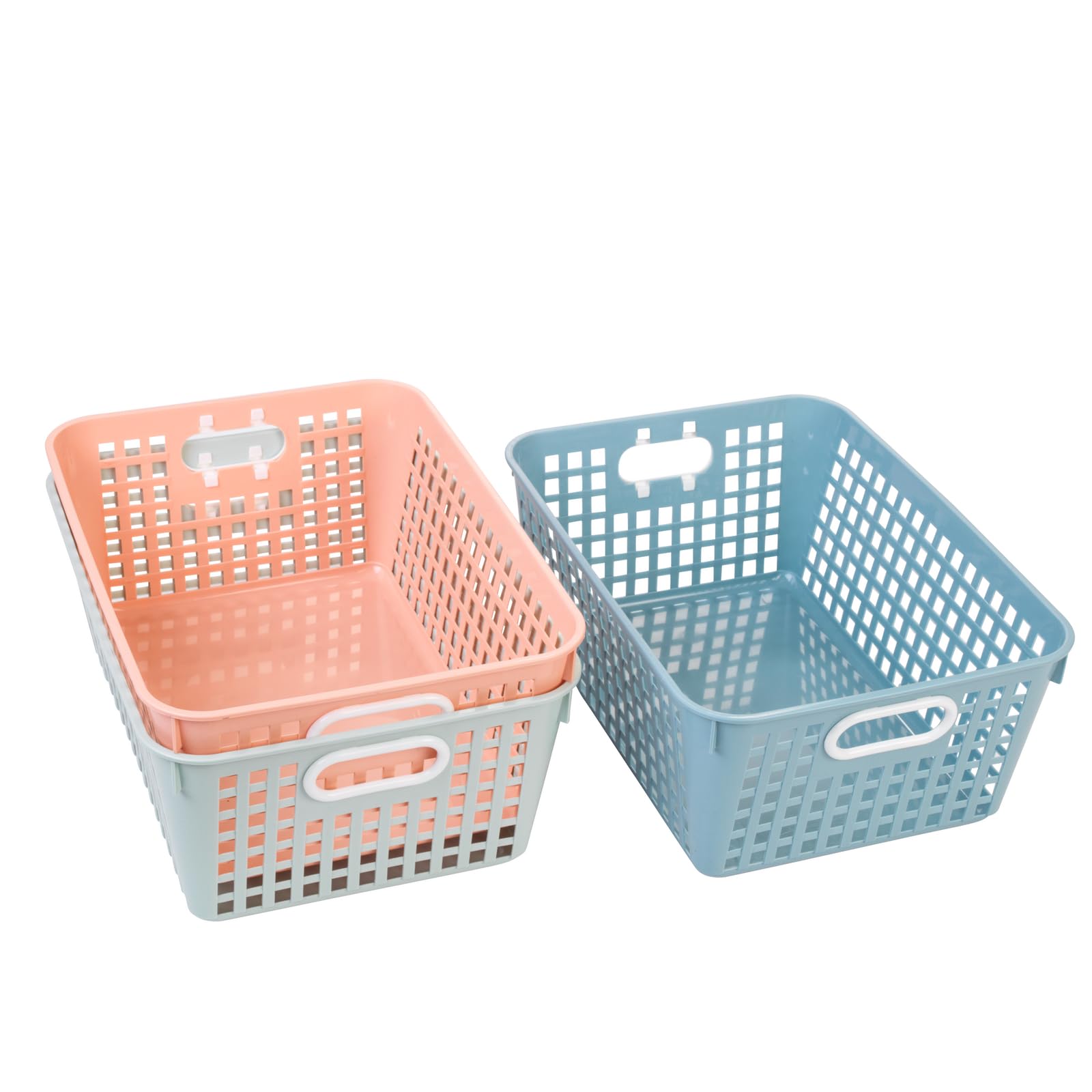Boho Large Storage Baskets - Set of 6, Woven Seagrass Baskets for Home Organization, Nursery, Bathroom & Living Room Decor