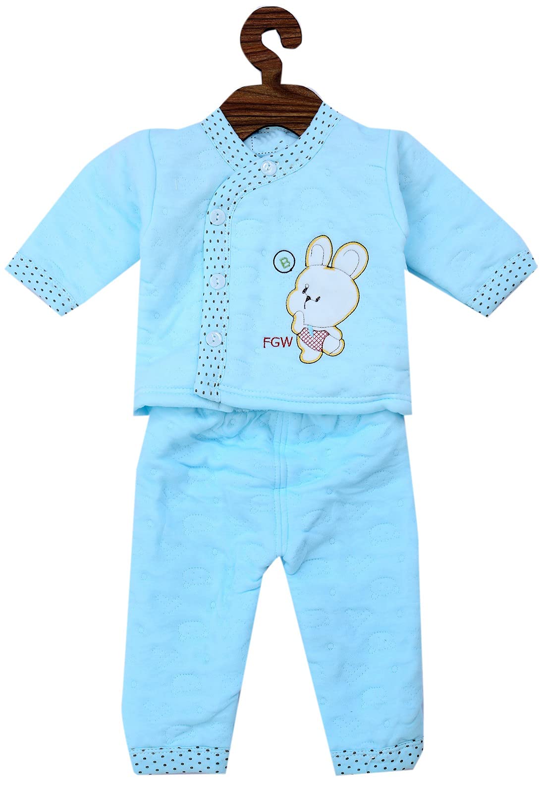 ICABLE Baby Boys & Girls Winter Wear - Cute Graphic Print Cotton Top & Pajama Set (Green, 6-12 Months) - Warm & Cozy Sleepwear for Infants, Perfect for Cold Weather & Bedtime