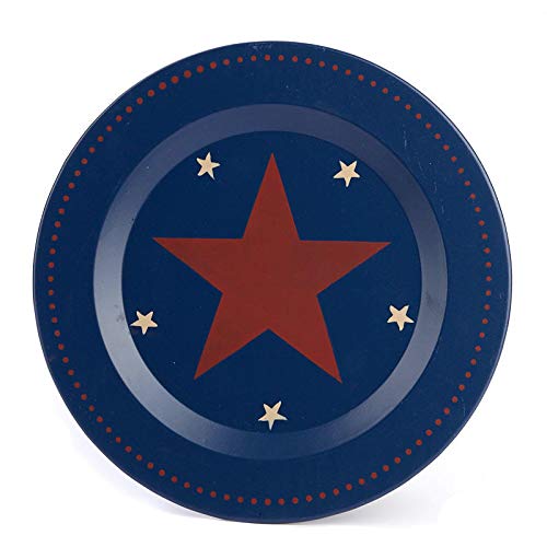 Handmade Primitive Star Decorative Plates Set of 2 - Rustic Farmhouse Wall Decor for Christmas, Thanksgiving & Seasonal Home Display - Perfect for Mantel, Shelf or Tabletop Decorating