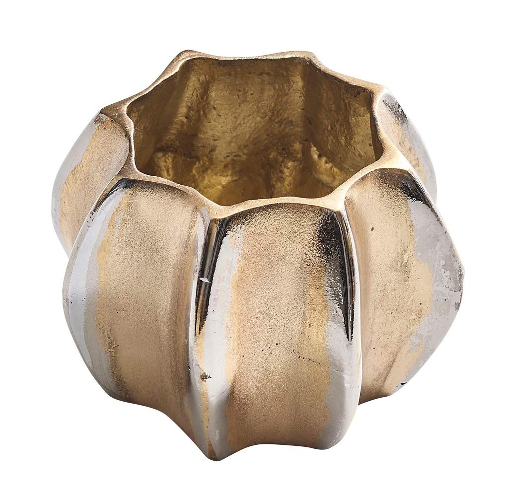 Kim Seybert Desert Napkin Rings - Set of 4 in Gold & Silver - Elegant Table Setting for Dinner Parties & Holiday Decor