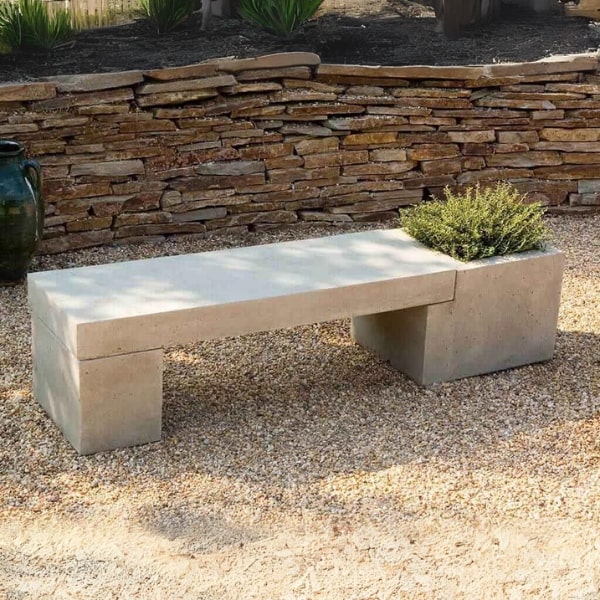 Modular Bench Configuration 1 - Modern Outdoor Seating by Campania International - Perfect for Patio, Garden, and Poolside Decor