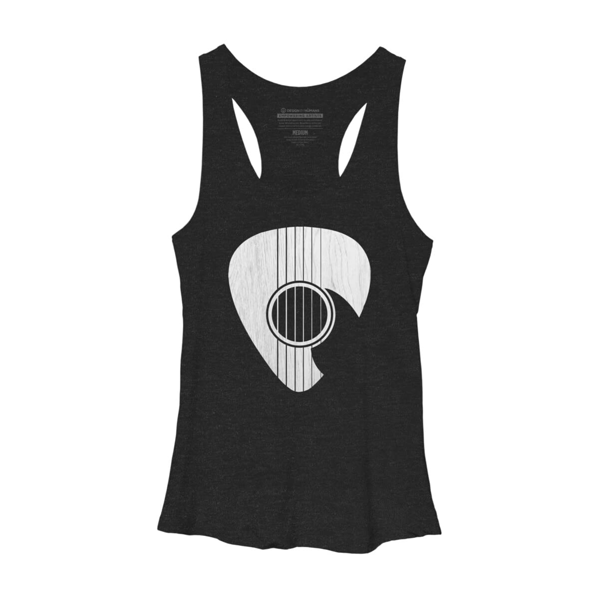Design By Humans Women's Strum Racerback Tank Top - Soft White Cotton Workout & Casual Wear - Perfect for Yoga, Gym, and Summer Outfits